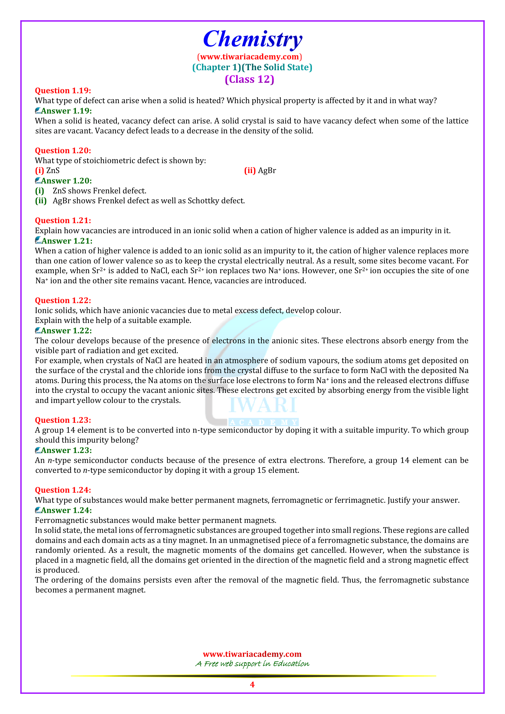 NCERT Solutions for Class 12 Chemistry Chapter 1 for 2019-20