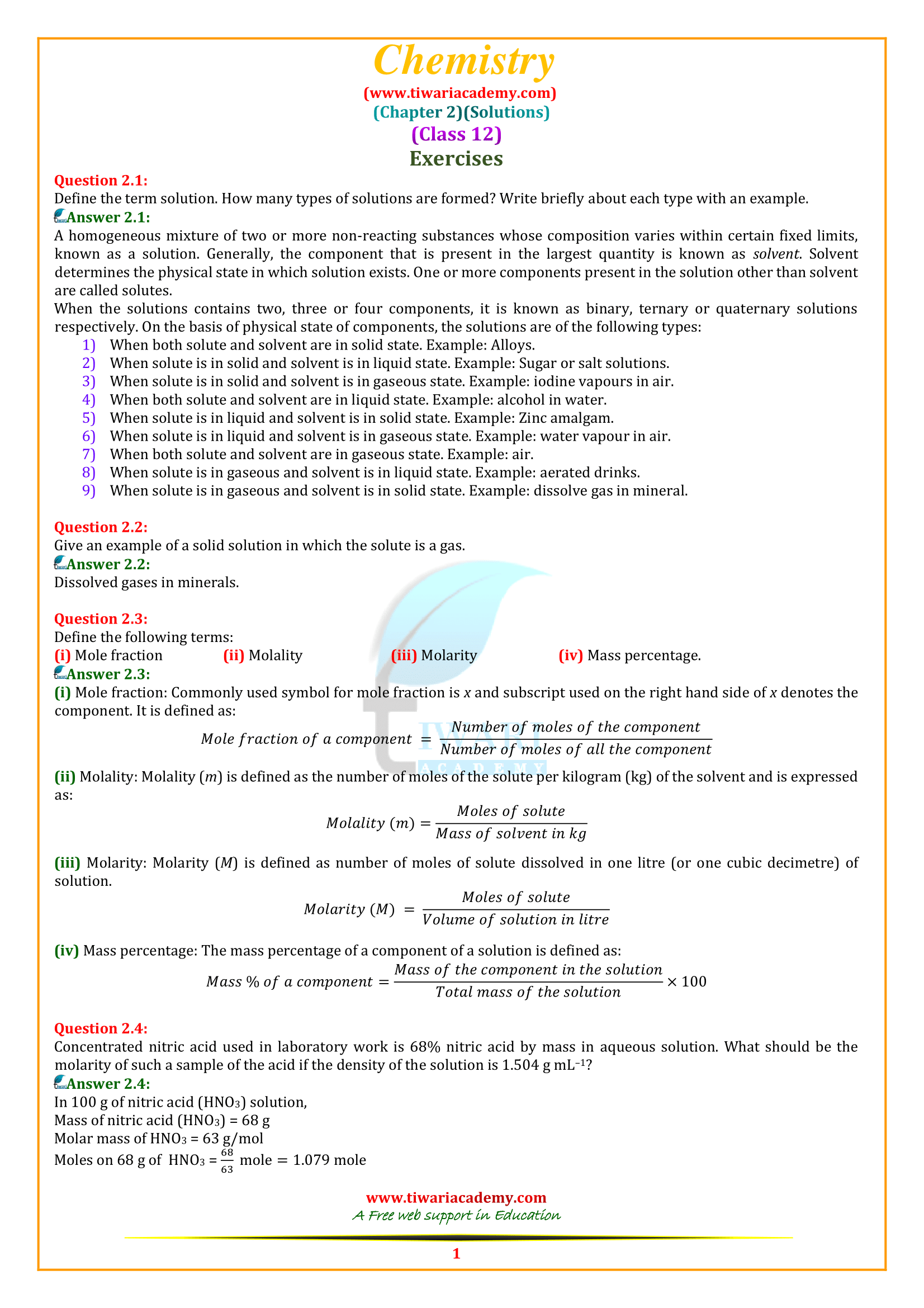 case study chapter 2 class 12 chemistry