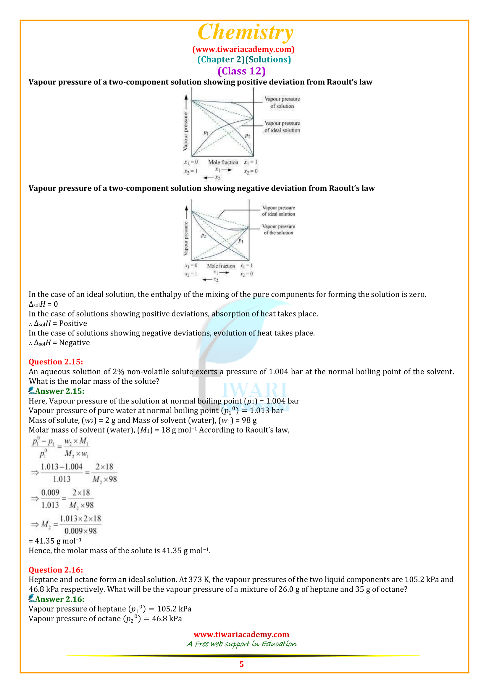 NCERT Solutions for Class 12 Chemistry Chapter 2 all answers
