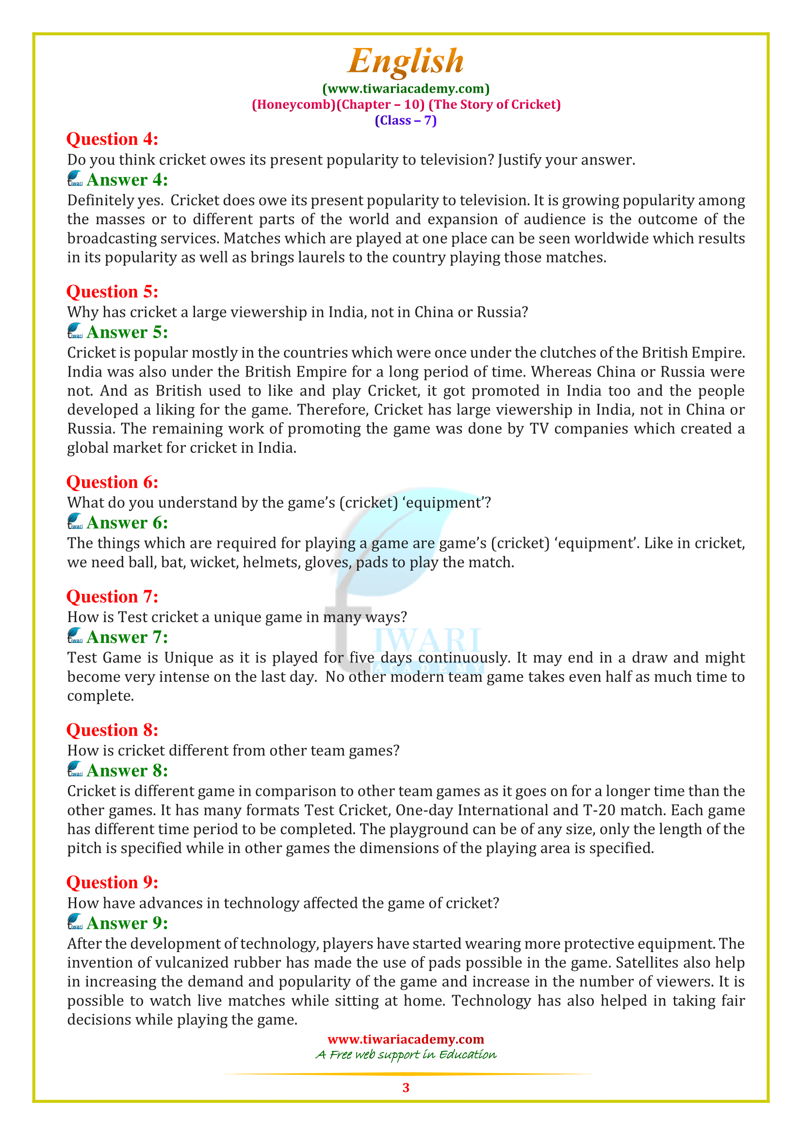 7th english chapter 10