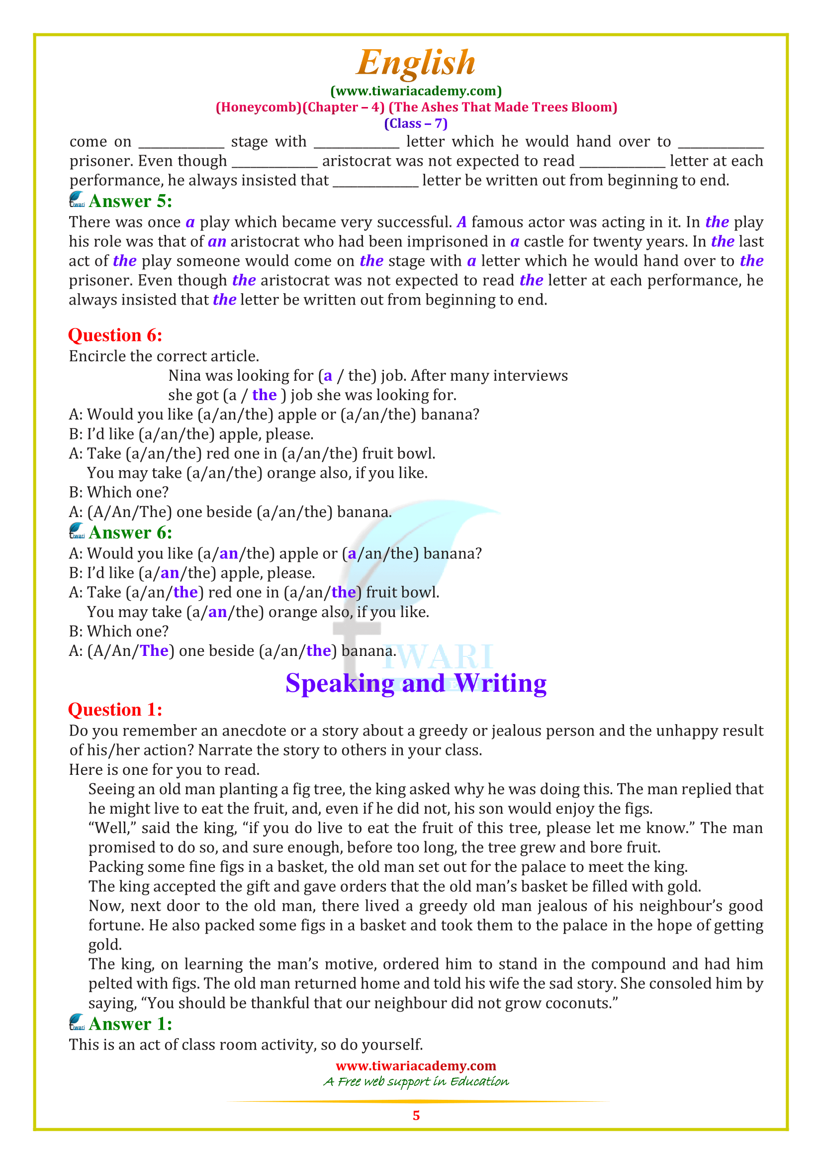 7 English chapter 4 chapter end exercises