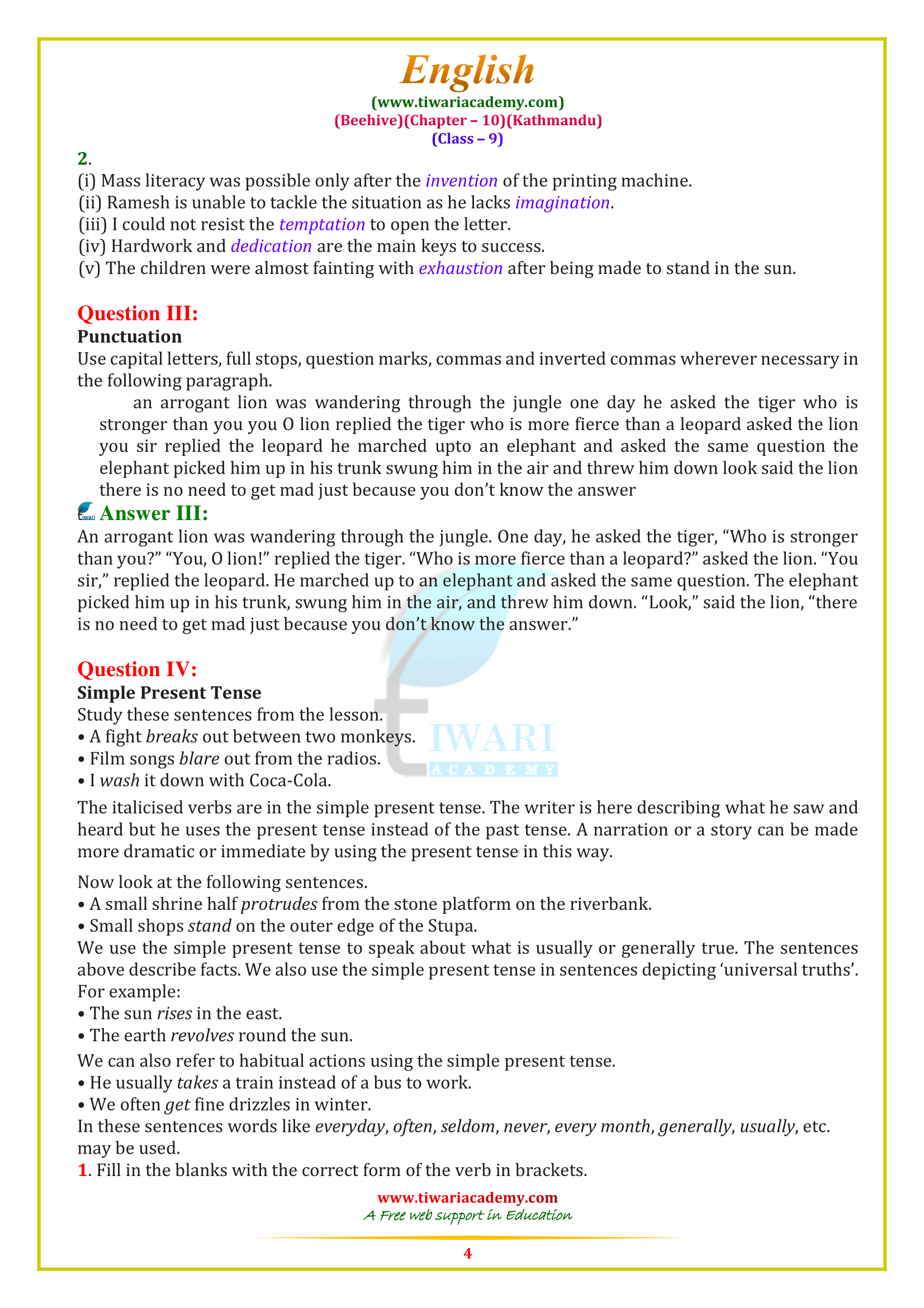9 Beehive ch. 10 answers