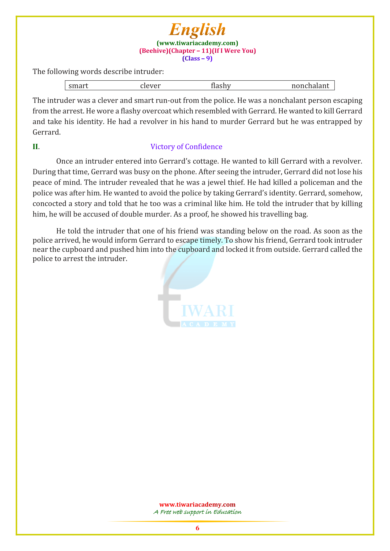NCERT Solutions for Class 9 English Beehive Chapter 11 for 2019-20