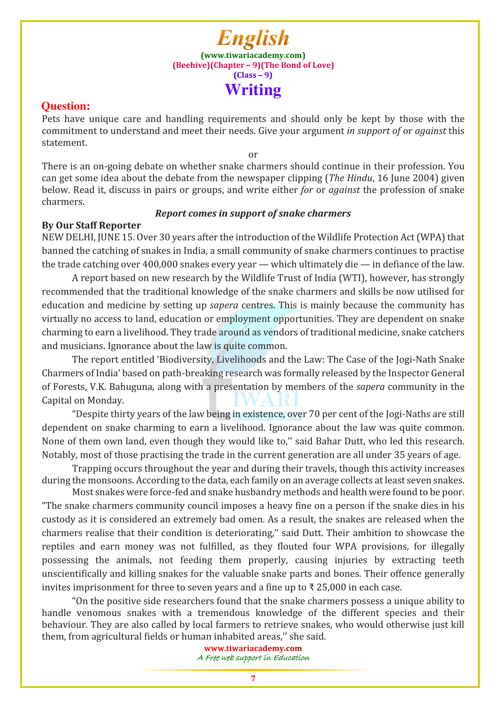 9 English chapter 9 Beehive