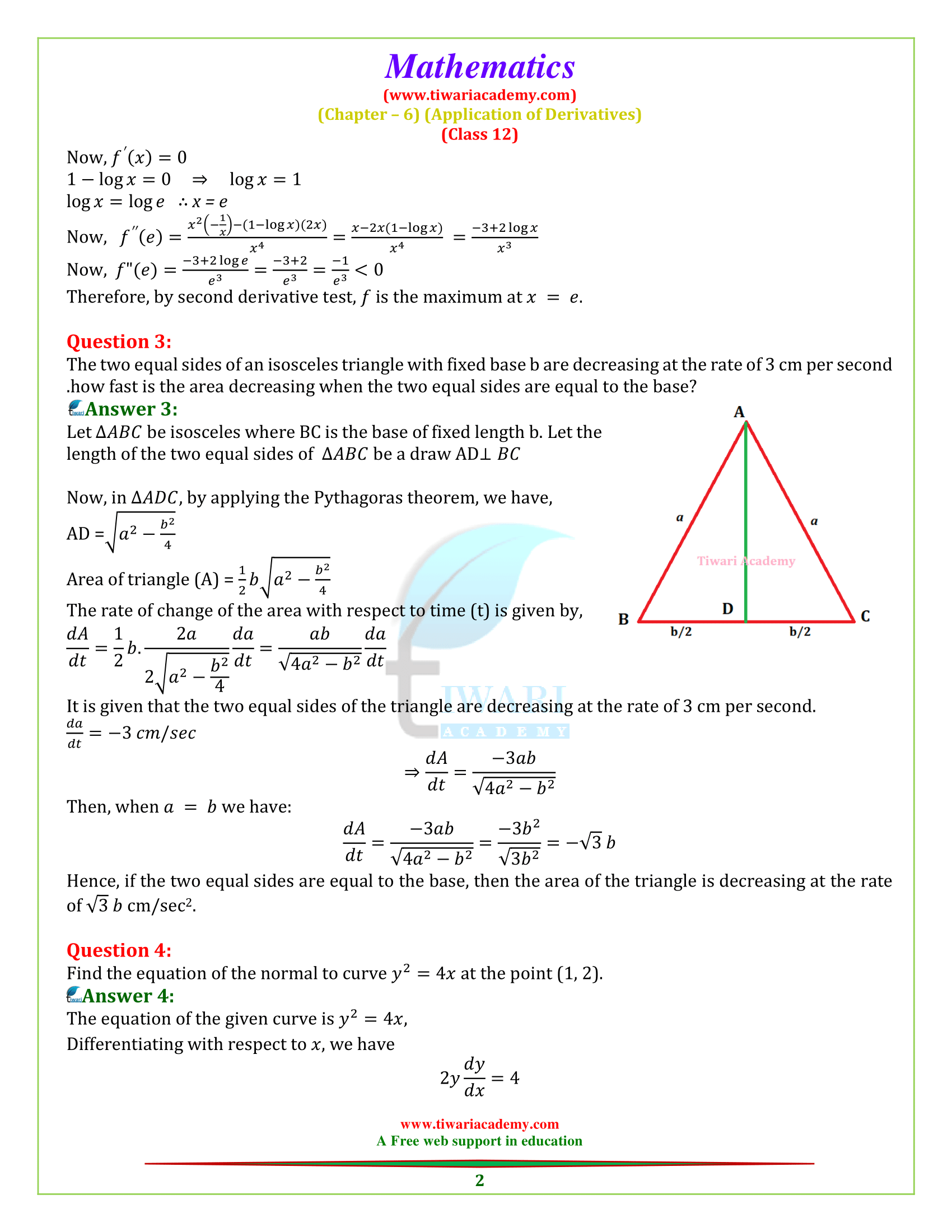 NCERT Solutions for Class 12 Maths Chapter 6 Miscellaneous Exercise 6 in English