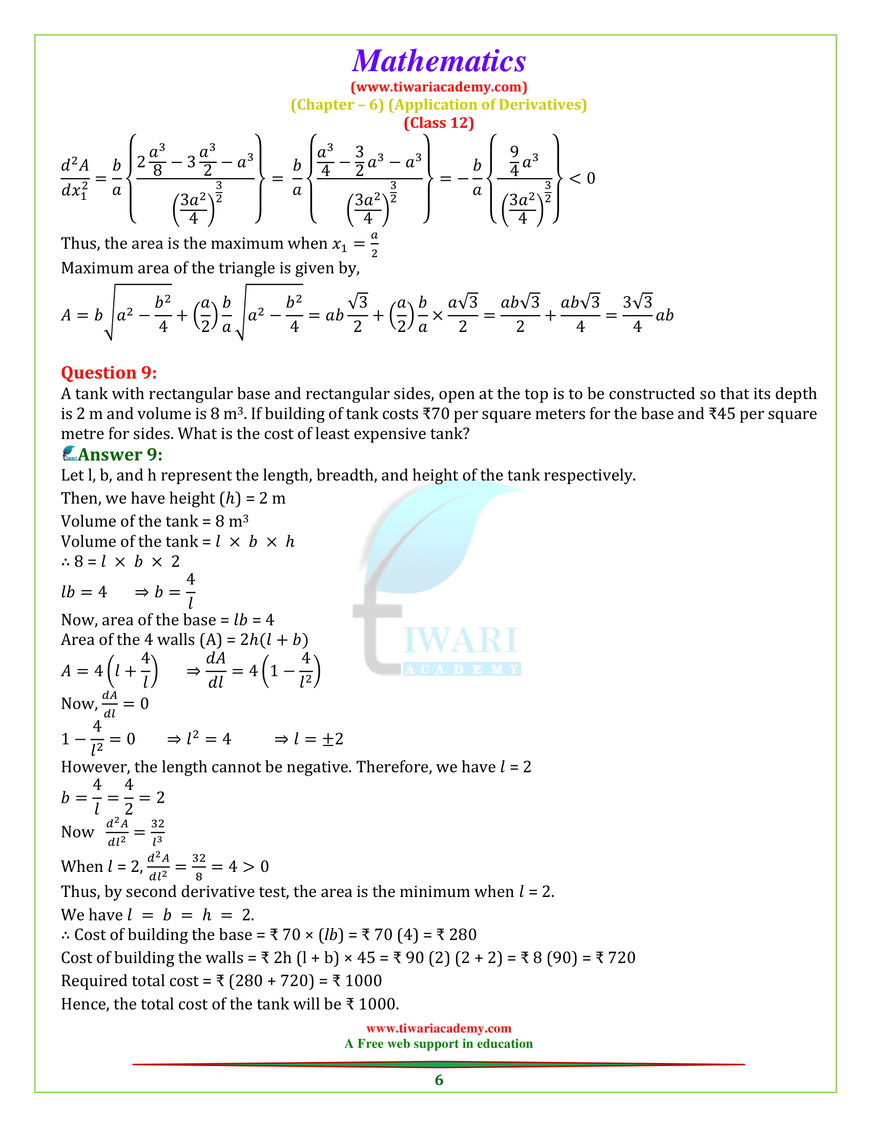 12 Maths chapter 6 Miscellaneous Exercise