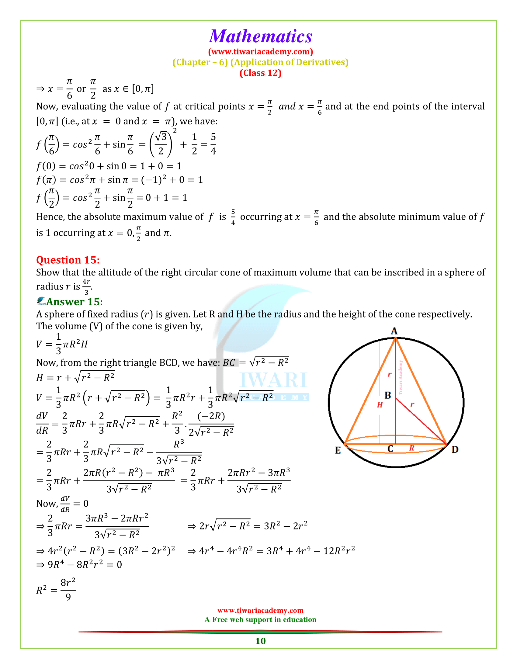 Miscellaneous Exercise 6 of class 12 Maths