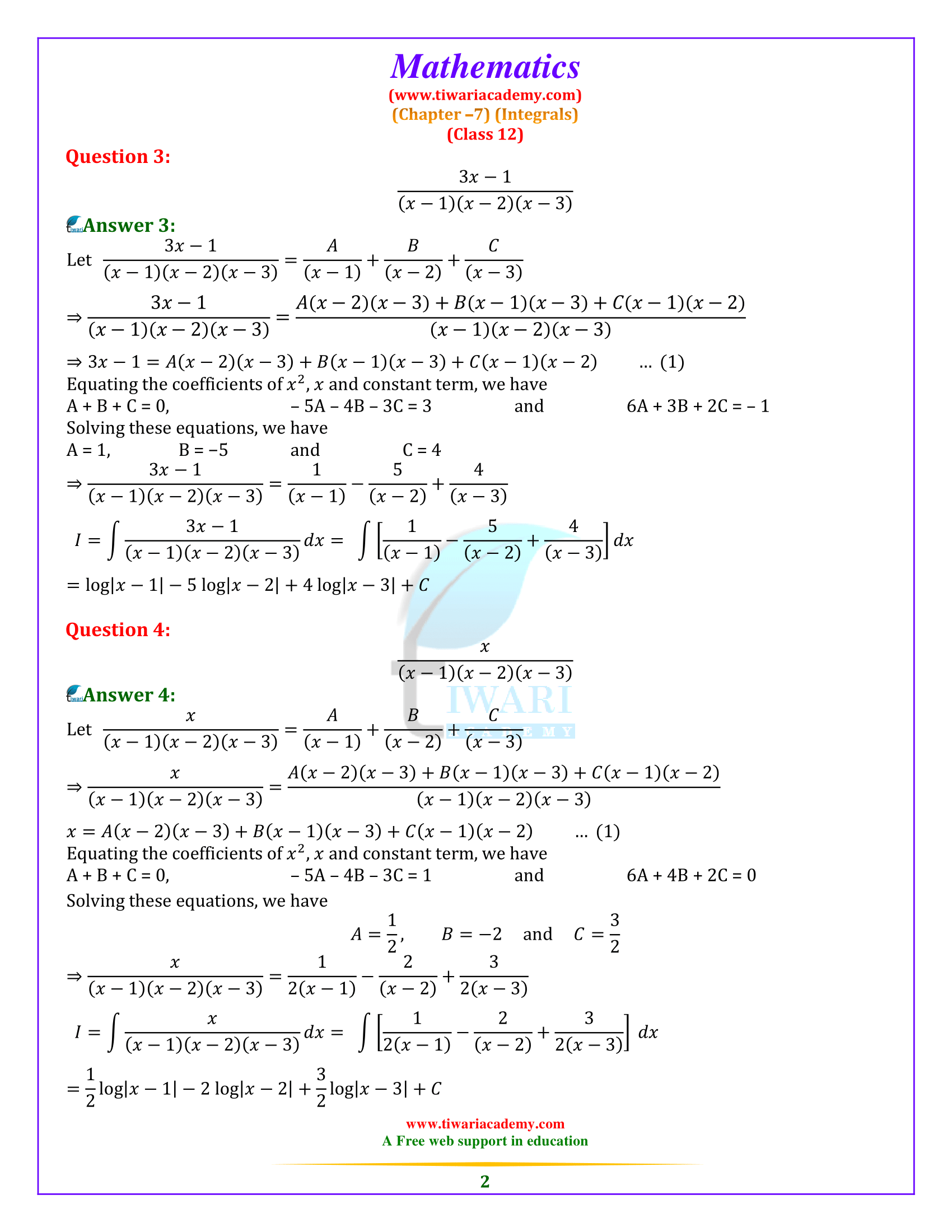 NCERT Solutions for Class 12 Maths Chapter 7 Exercise 7.5 in PDF