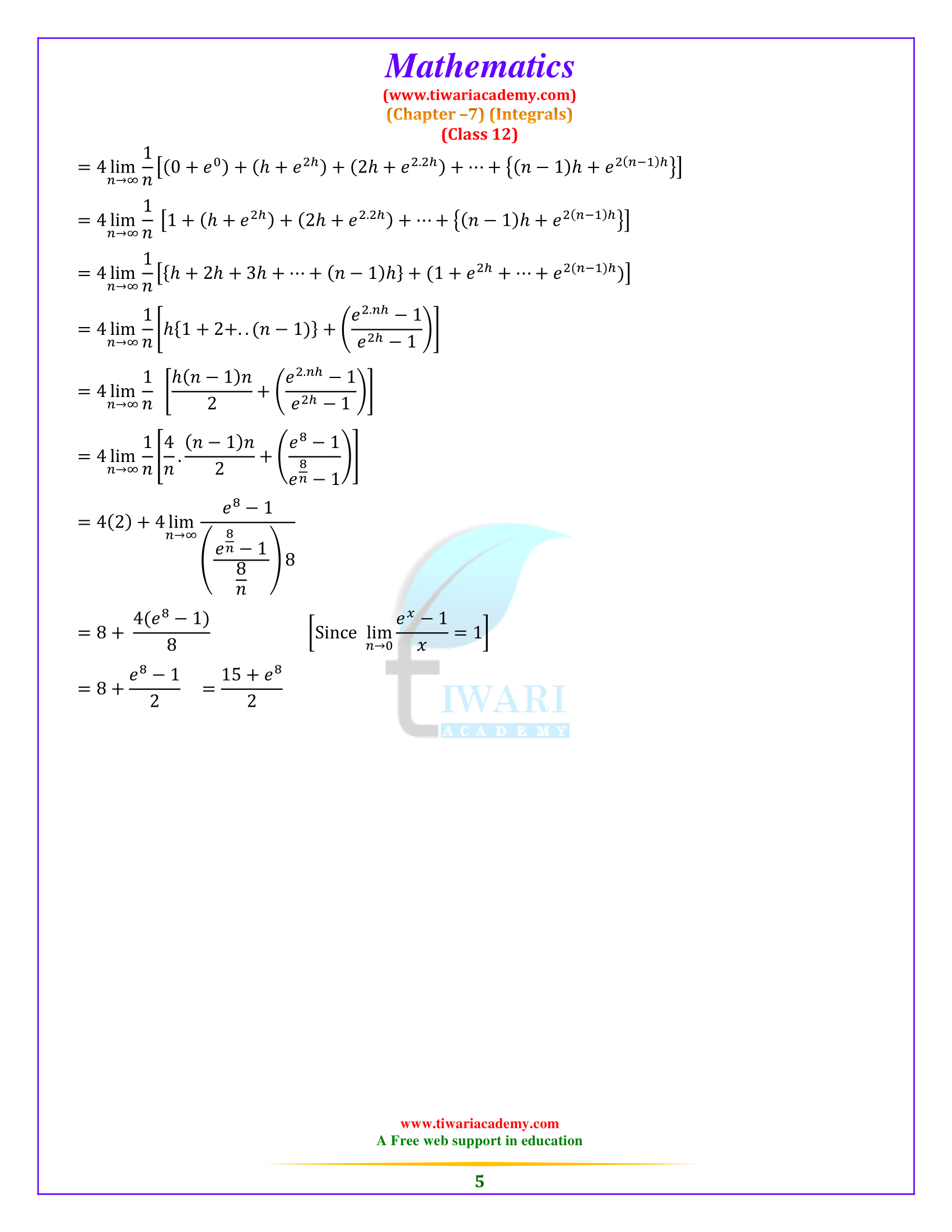 Ncert solutions for class 12 maths chapter 7 exercise 7 8 integrals