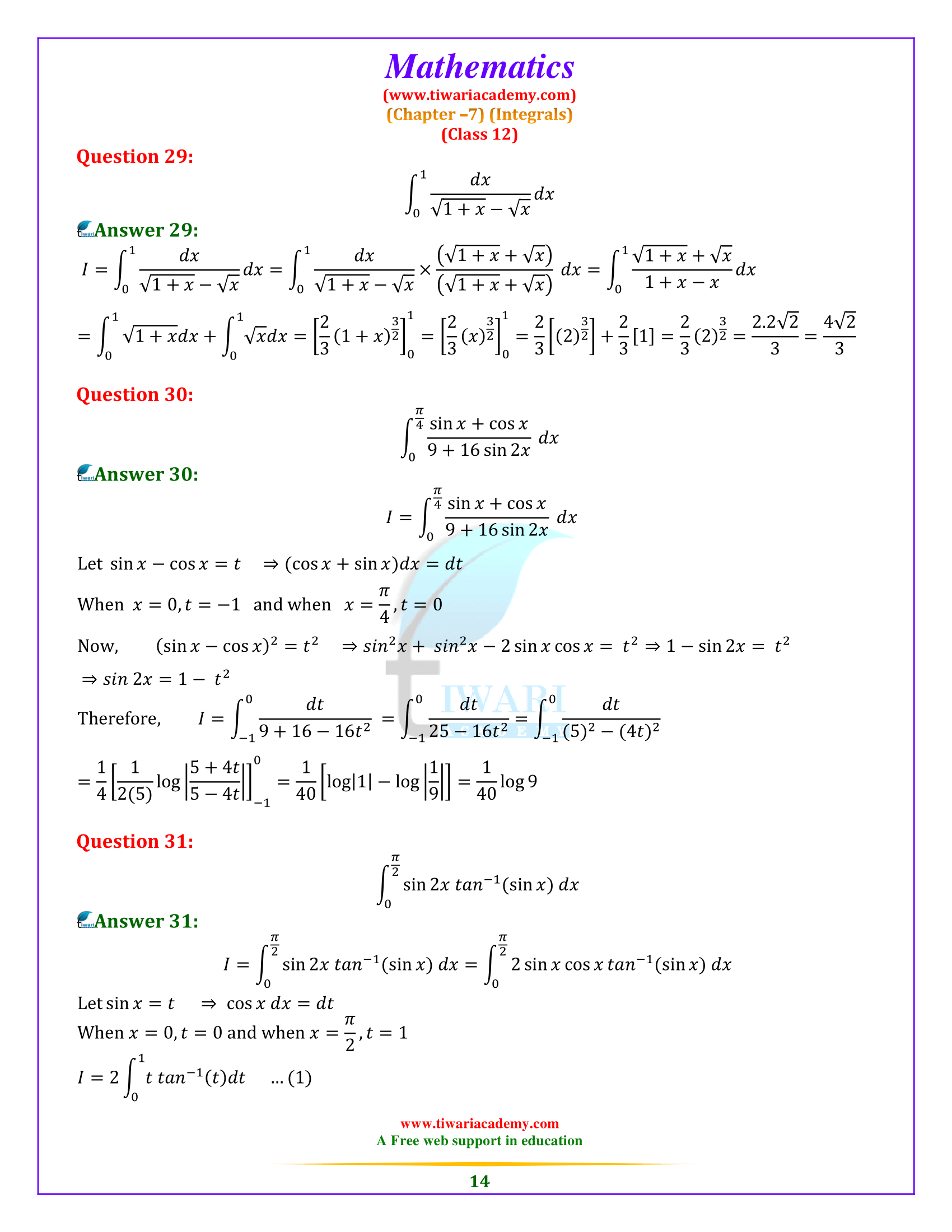 12 Maths Miscellabeous 7 solutions in English