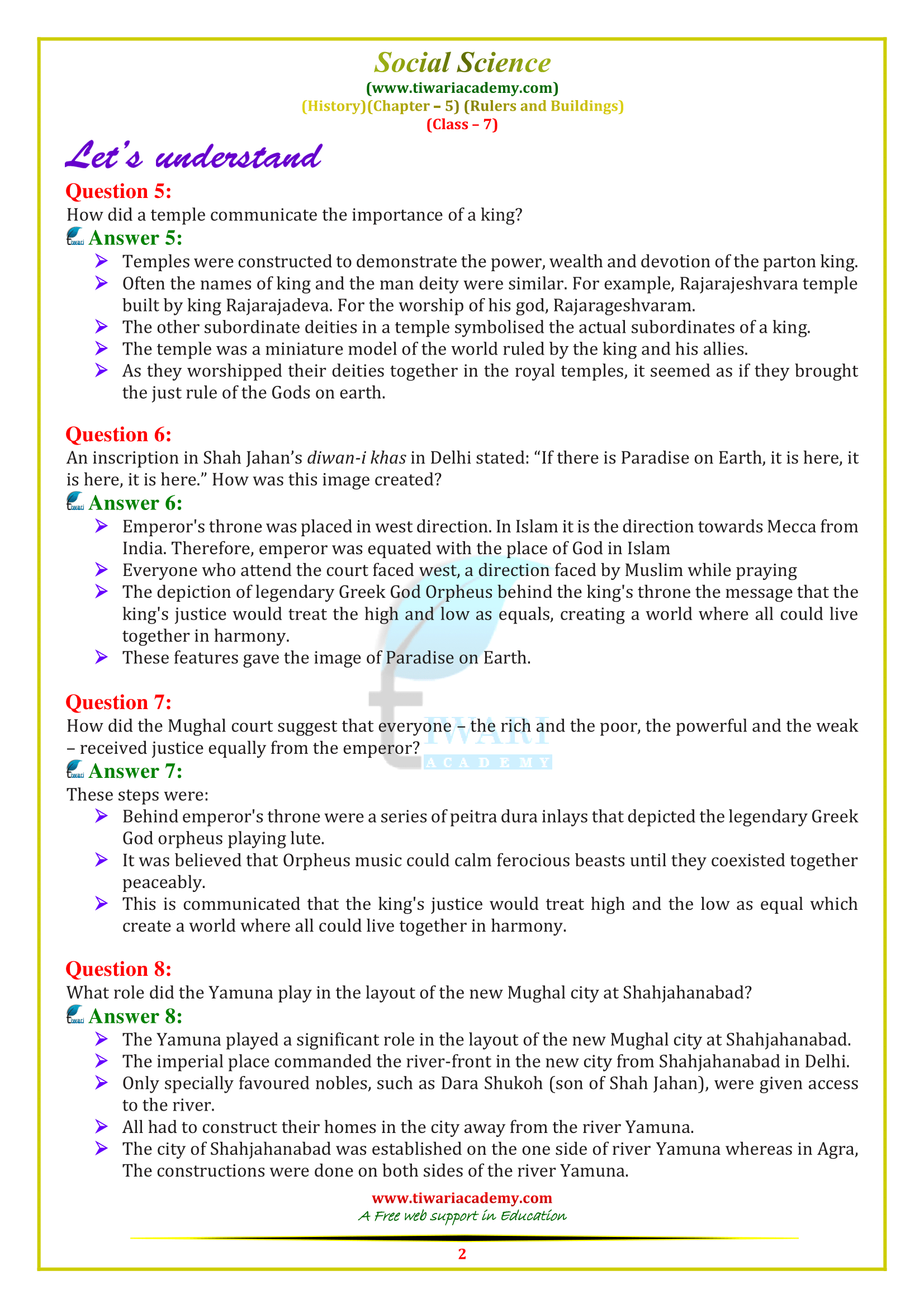 case study questions class 7 social science history