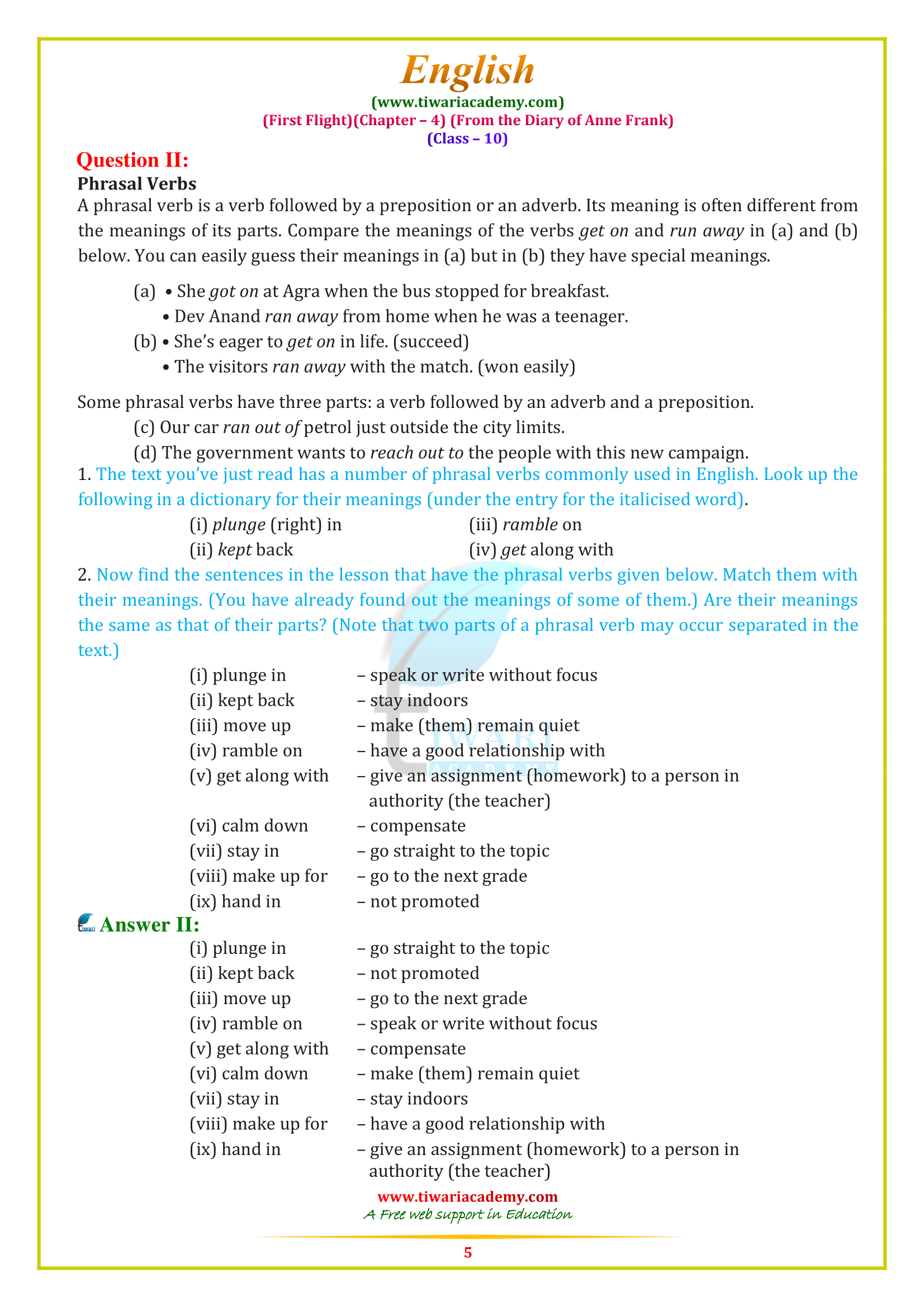 10 English solutions ch. 4 solutions
