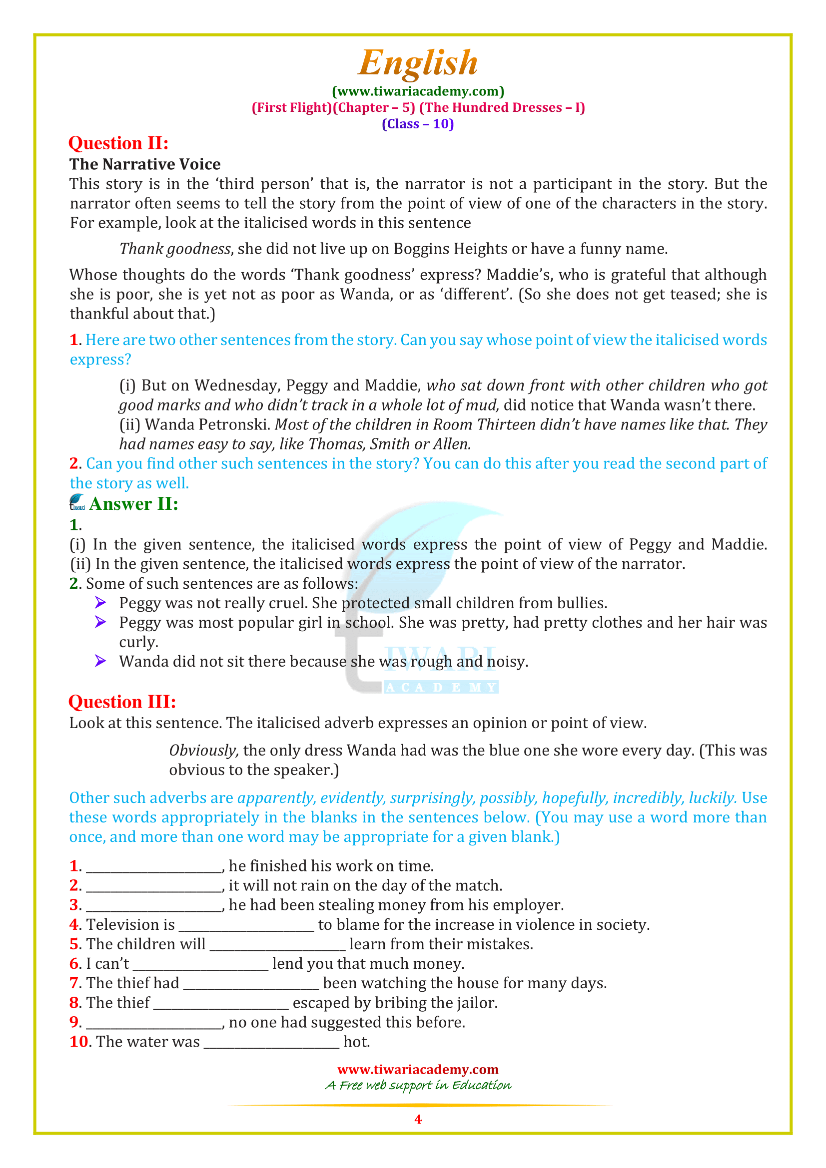 NCERT Solutions For Class 10 English First Flight Chapter 5 In PDF ncert-solutions-for-class-10-english-first-flight-chapter-5-in-pdf