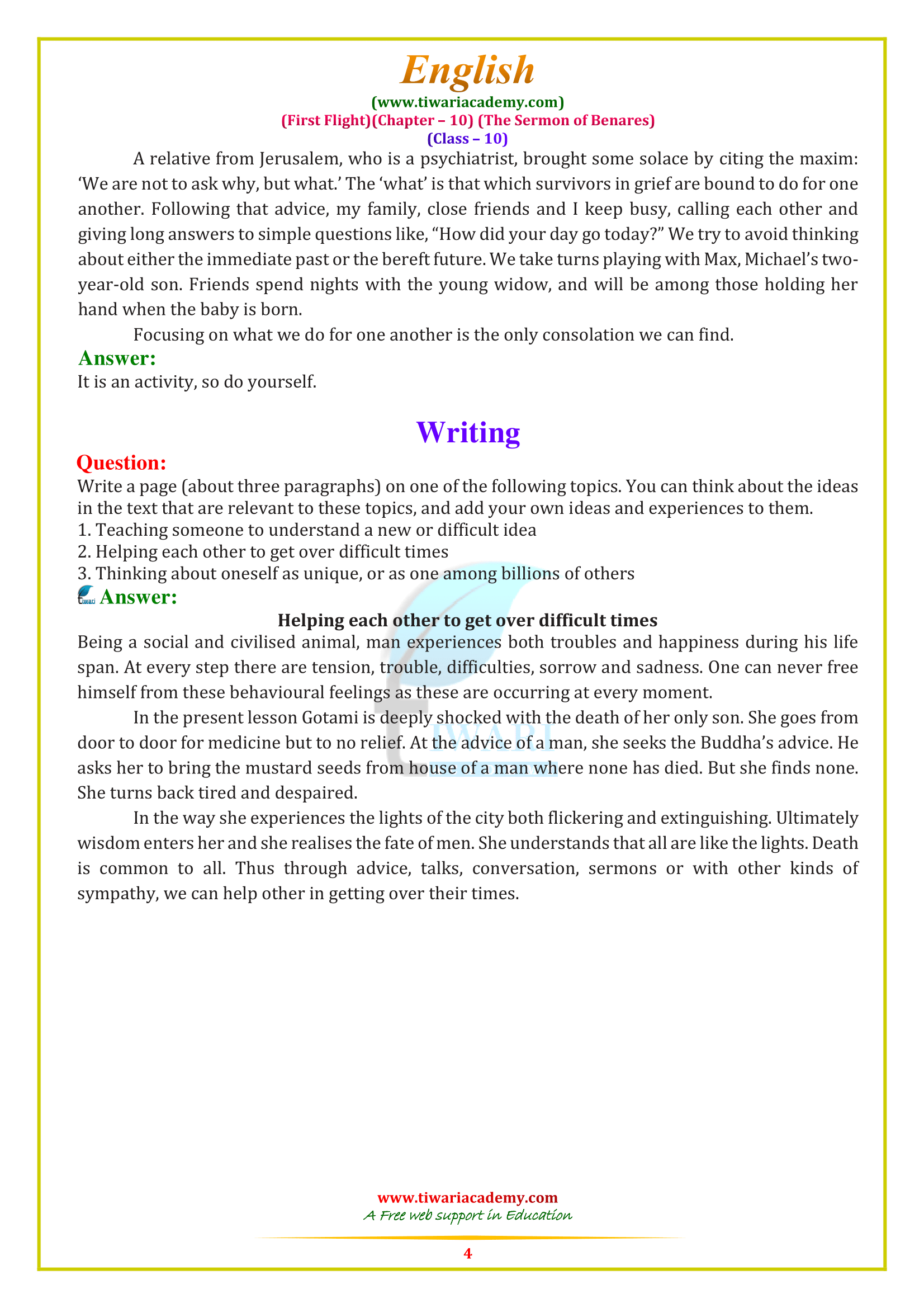 Class 10 English