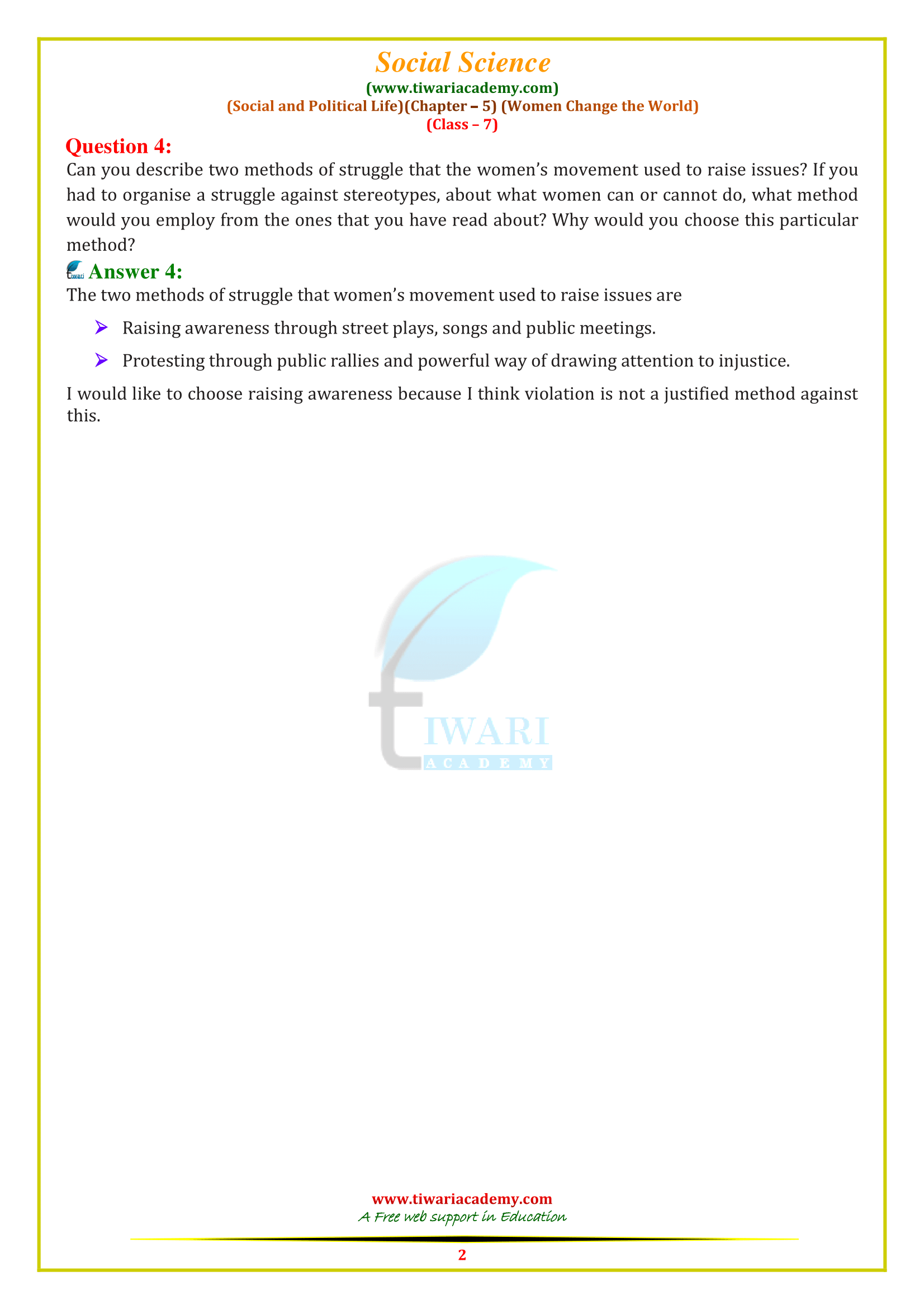 7th social civics chapter 5