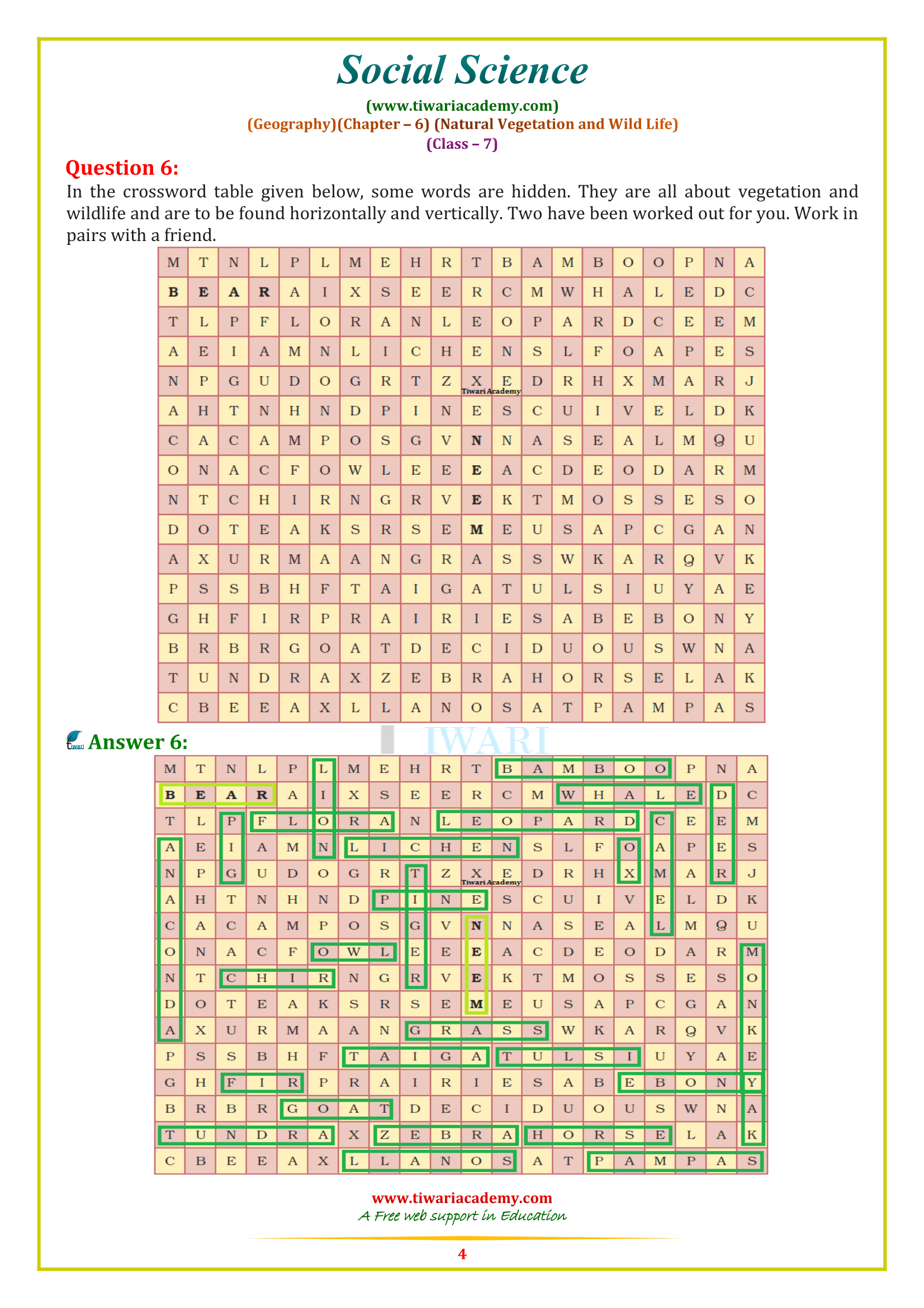 Class 7 Geography Chapter 6 Solutions