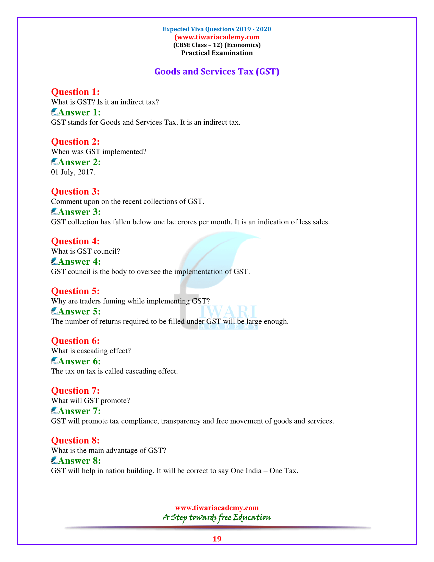 12th Eco. Practical questions for viva 2020