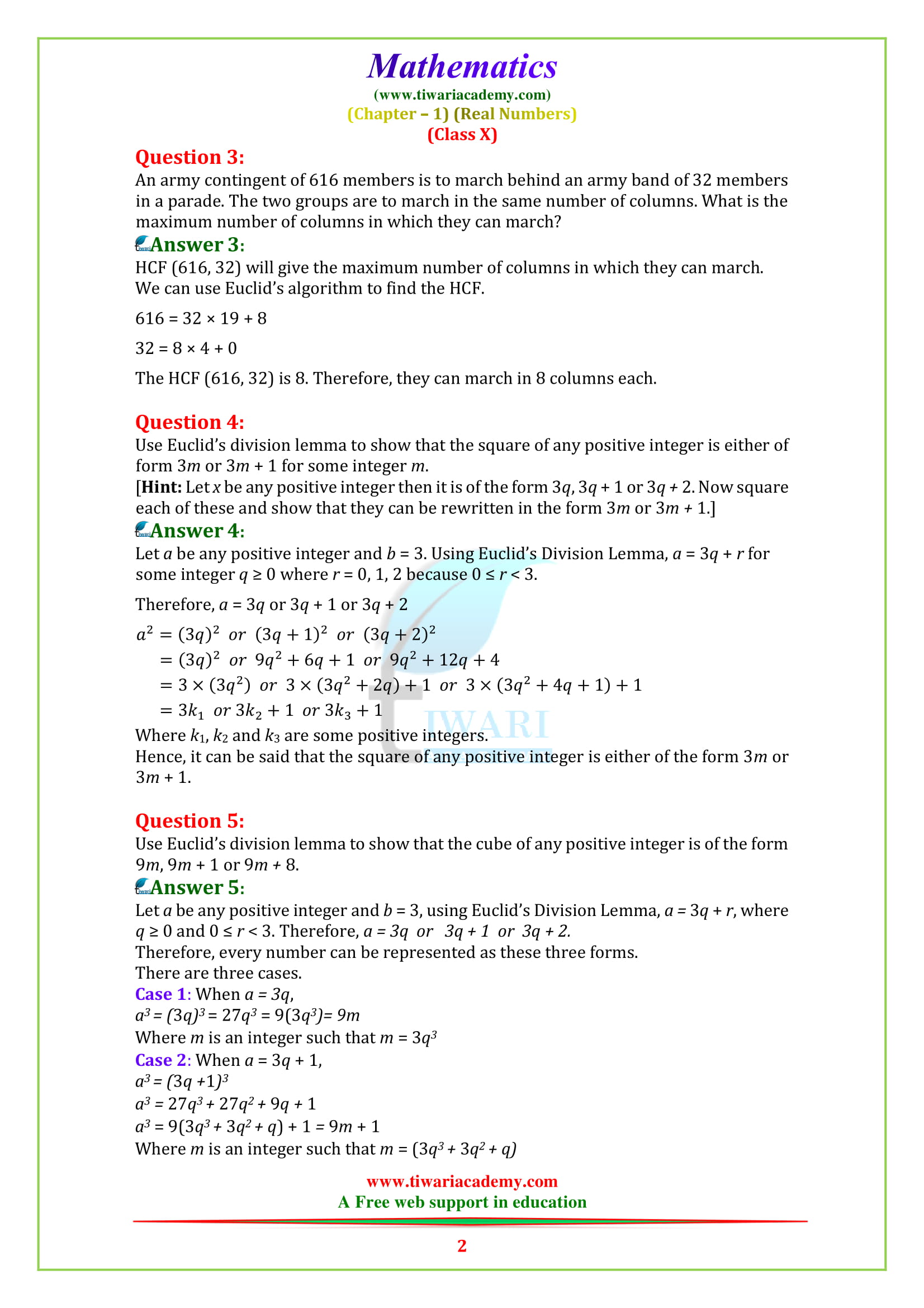 Exercise 1.1 sols of class 10 Maths