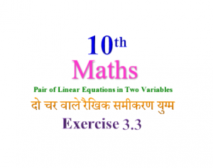 NCERT Solutions for Class 10 Maths Chapter 3 Exercise 3.3