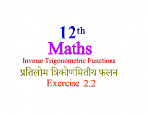 NCERT solutions for Class 12 Maths Chapter 2 Exercise 2.2