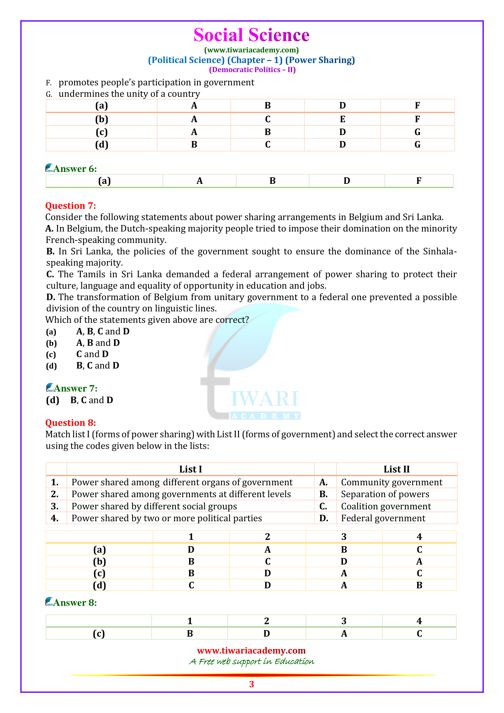 NCERT Solutions for Class 10 Civics Chapter 1