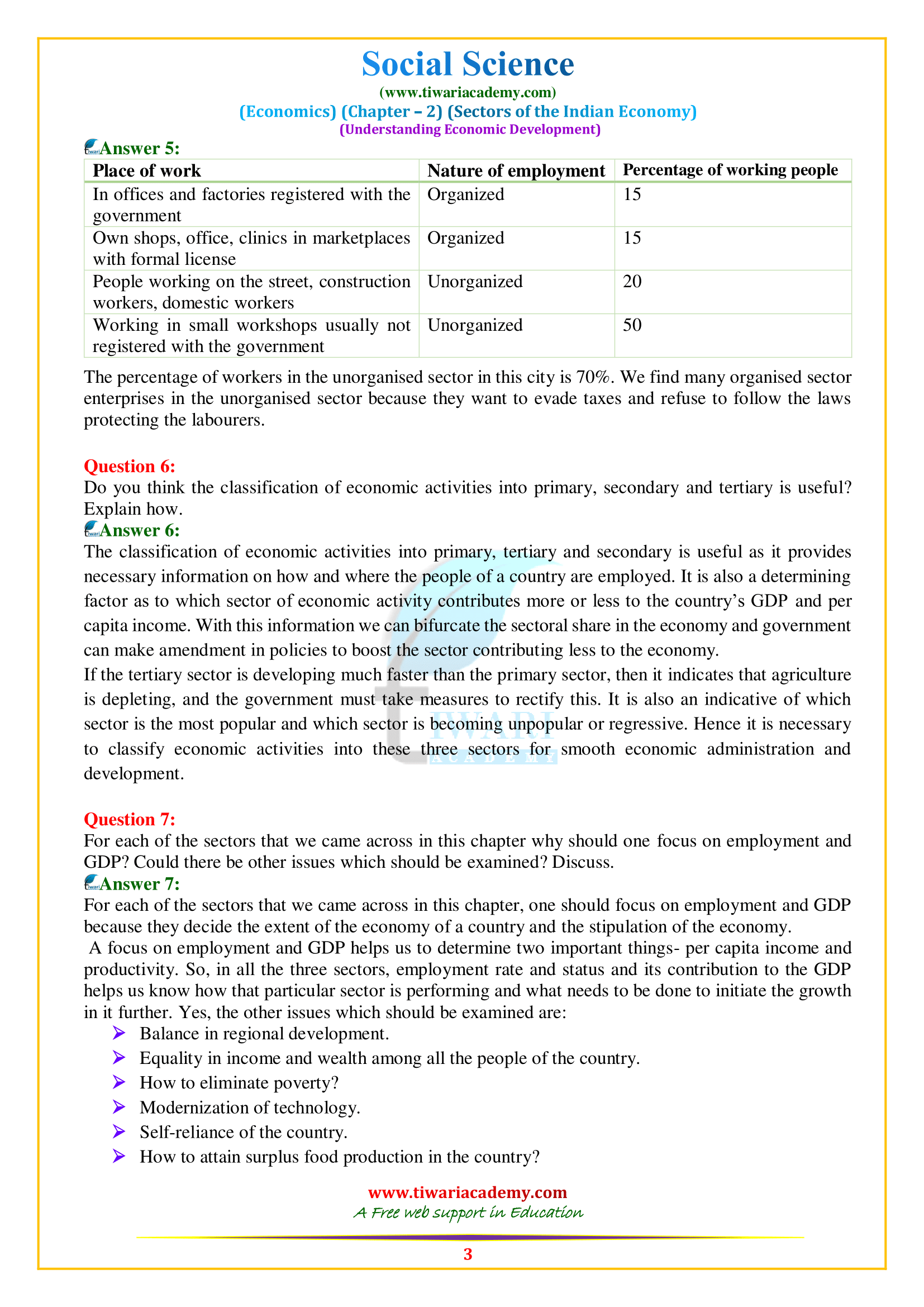 NCERT Solutions for Class 10 Economics Chapter 2 in PDF