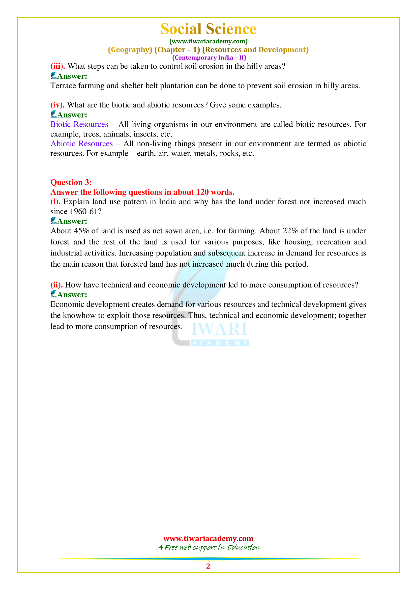 NCERT Solutions for Class 10 Geography Chapter 1 in PDF