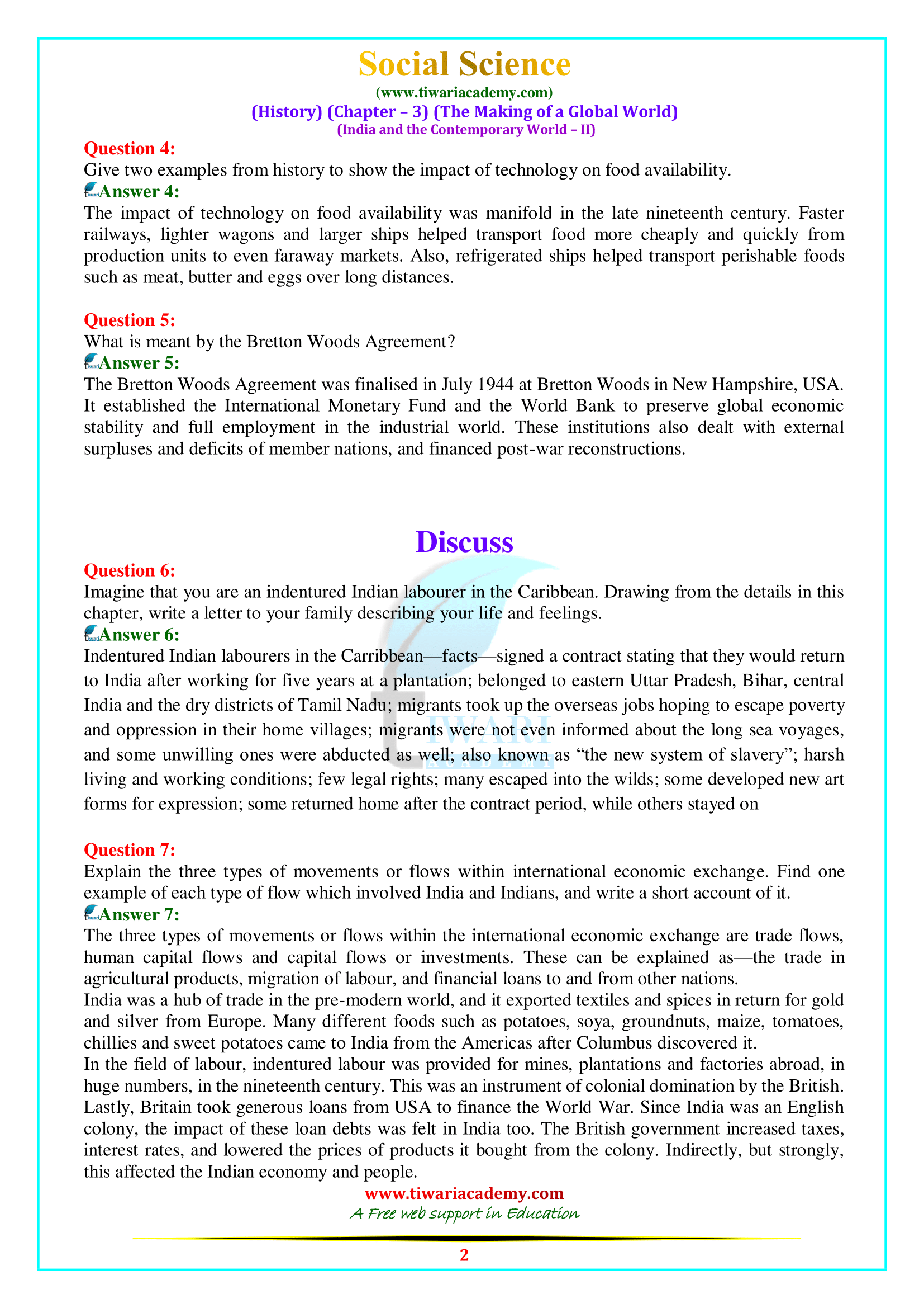NCERT Solutions for Class 10 History Chapter 3