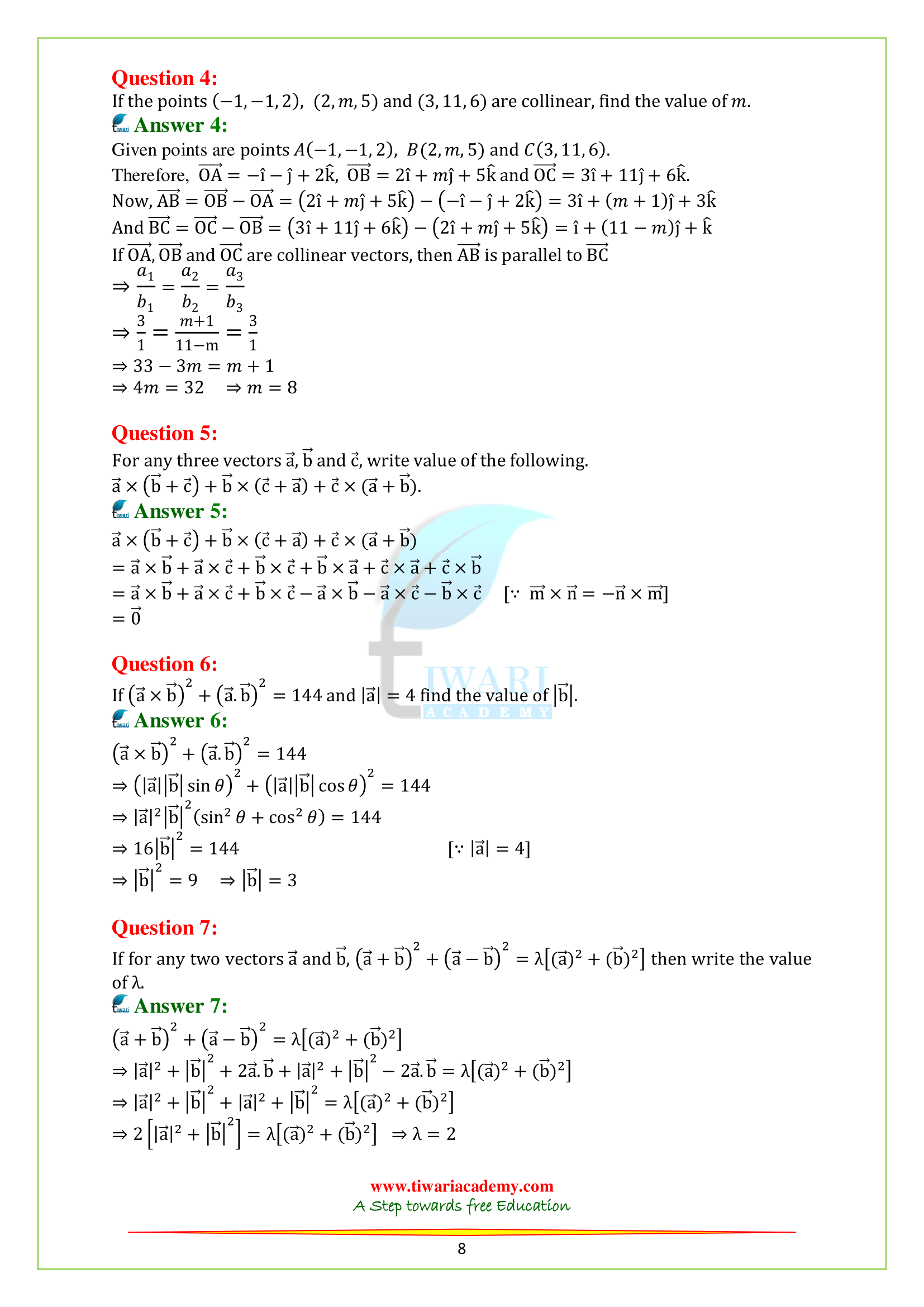 Class 12 Maths Chapter 10 PDF