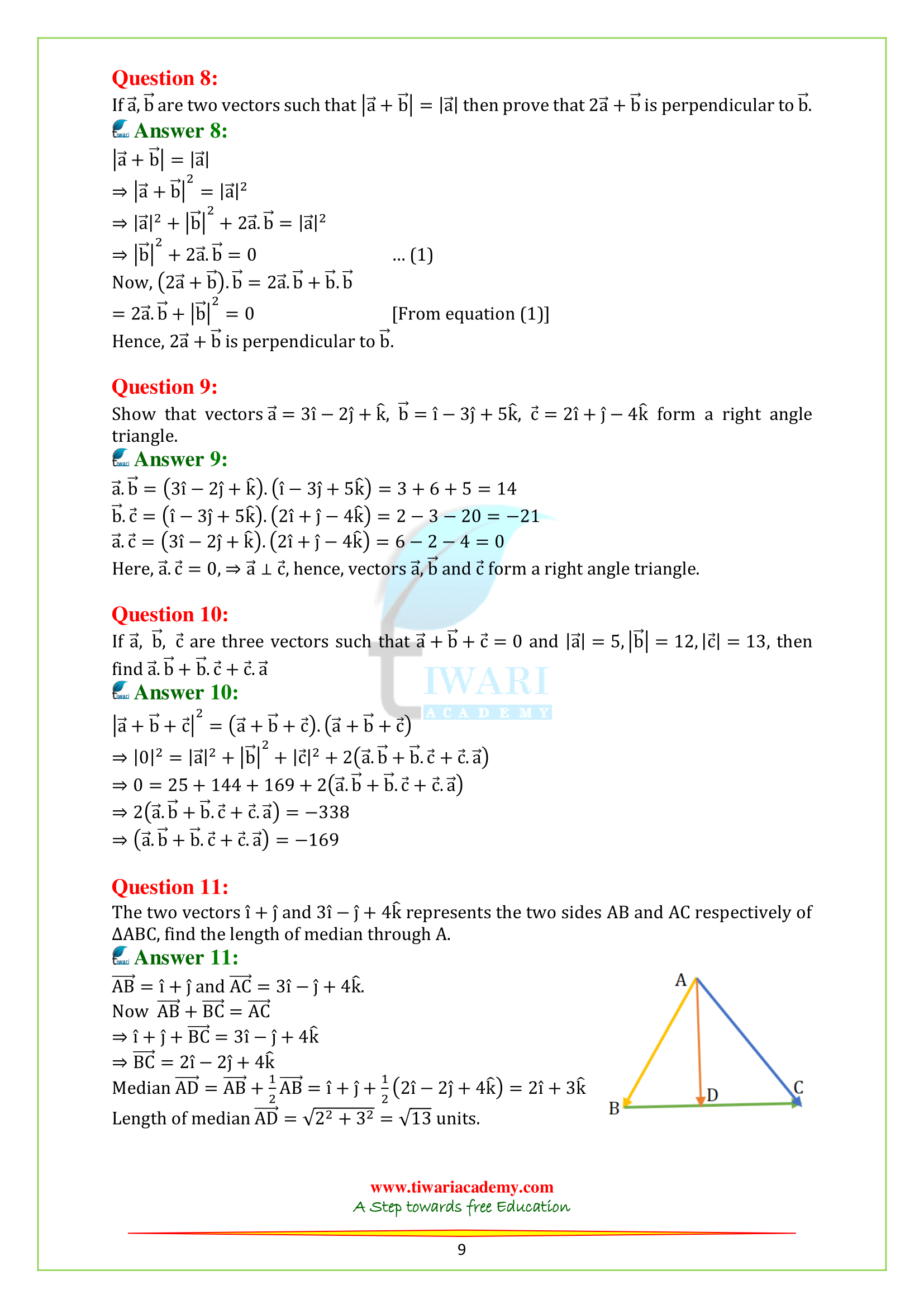 Class 12 Maths Chapter 10 ncert solutions