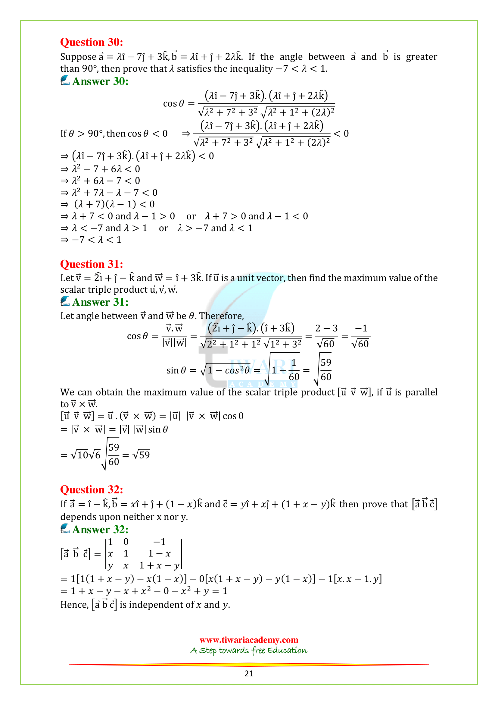 12th Maths Chapter 10 miscellaneous