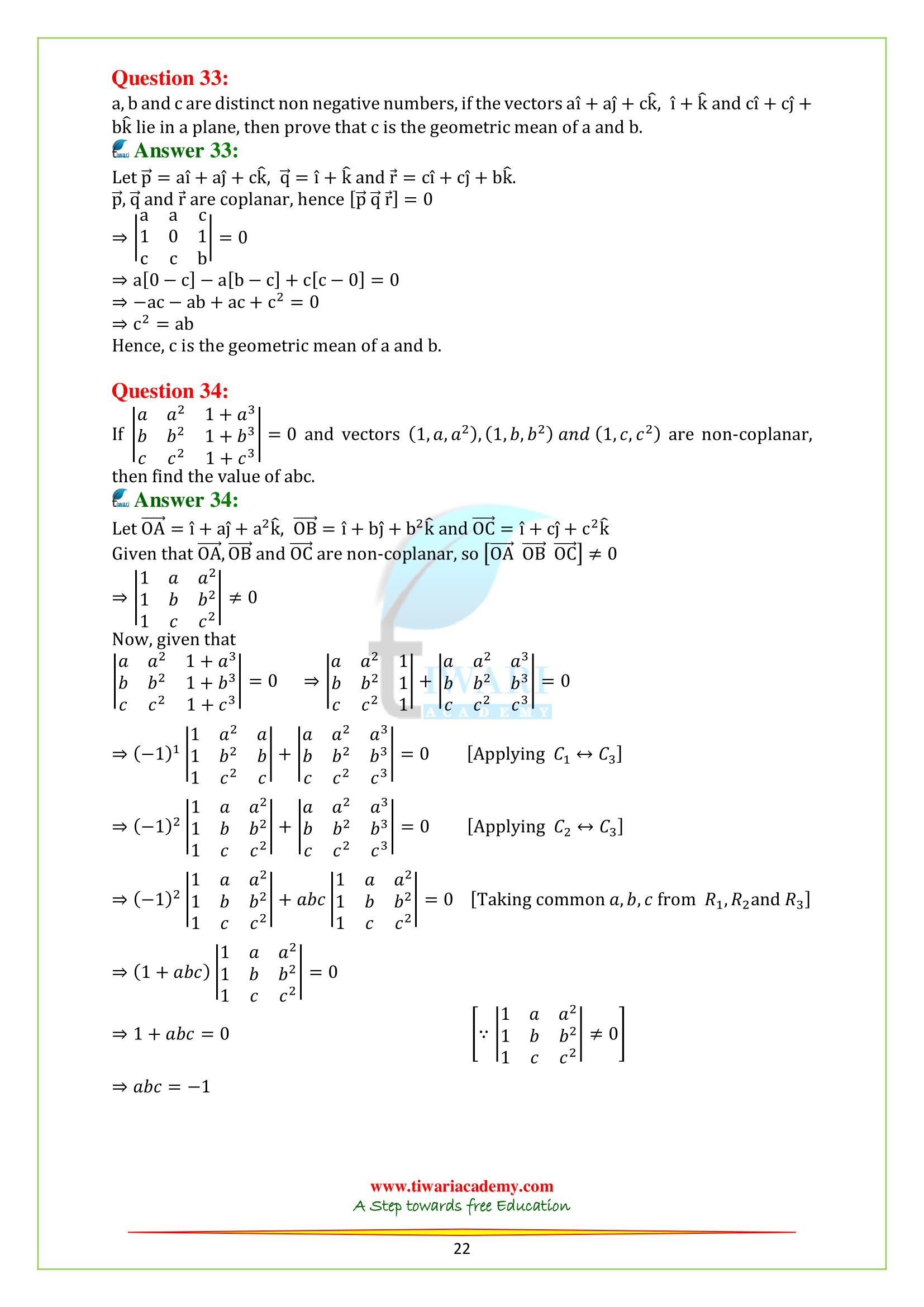 12th Maths Chapter 10.4