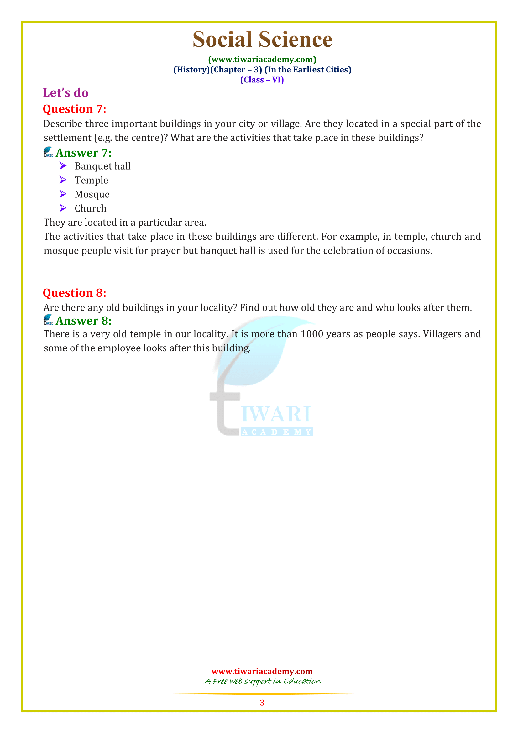 Class 6 Social Chapter 3