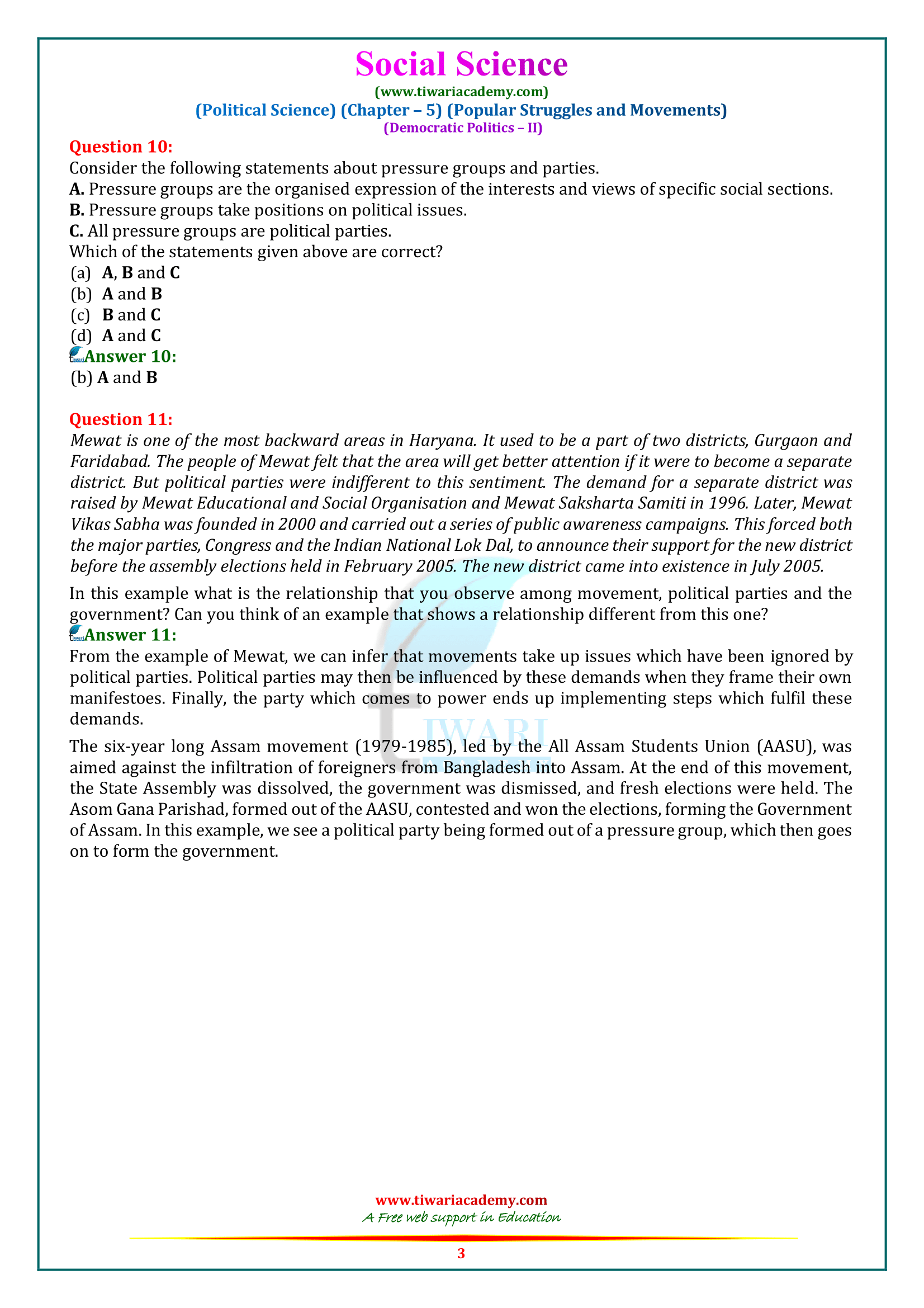 NCERT Solutions for Class 10 Civics Chapter 5 for 2023-24