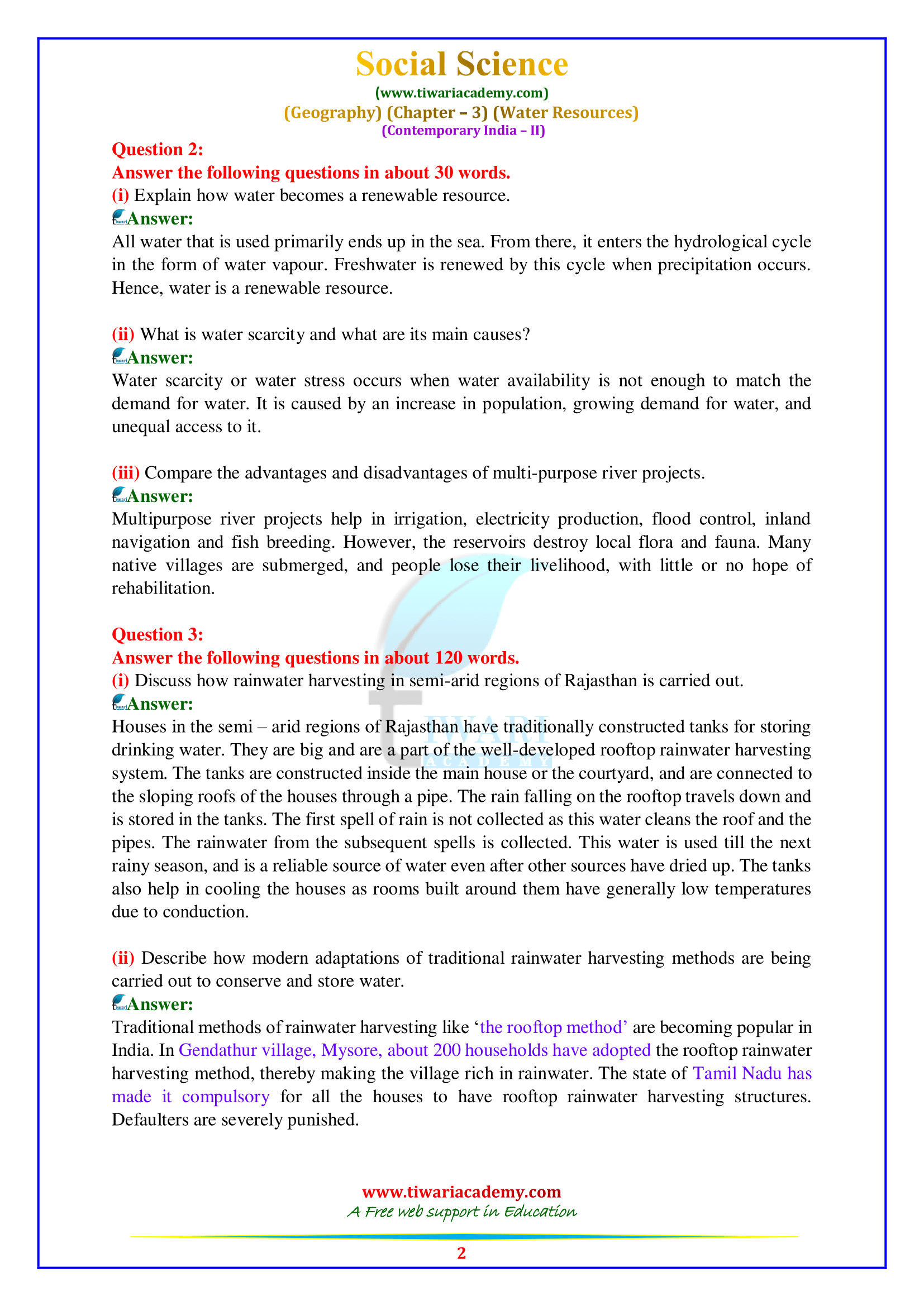NCERT Solutions For Class 10 Geography Chapter 3 Water Resources PDF ncert-solutions-for-class-10-geography-chapter-3-water-resources-pdf