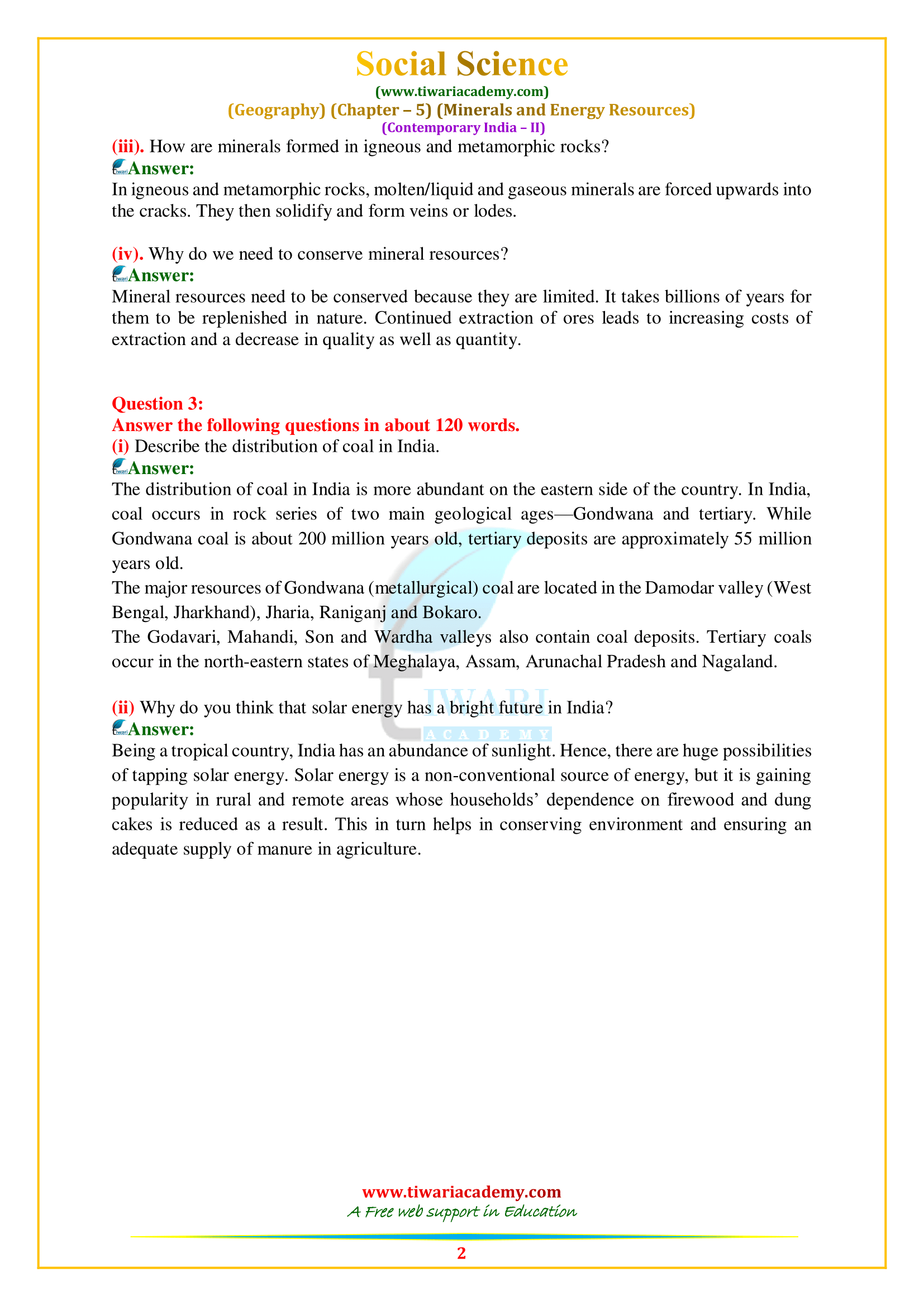 NCERT Solutions for Class 10 Geography Chapter 5 in PDF
