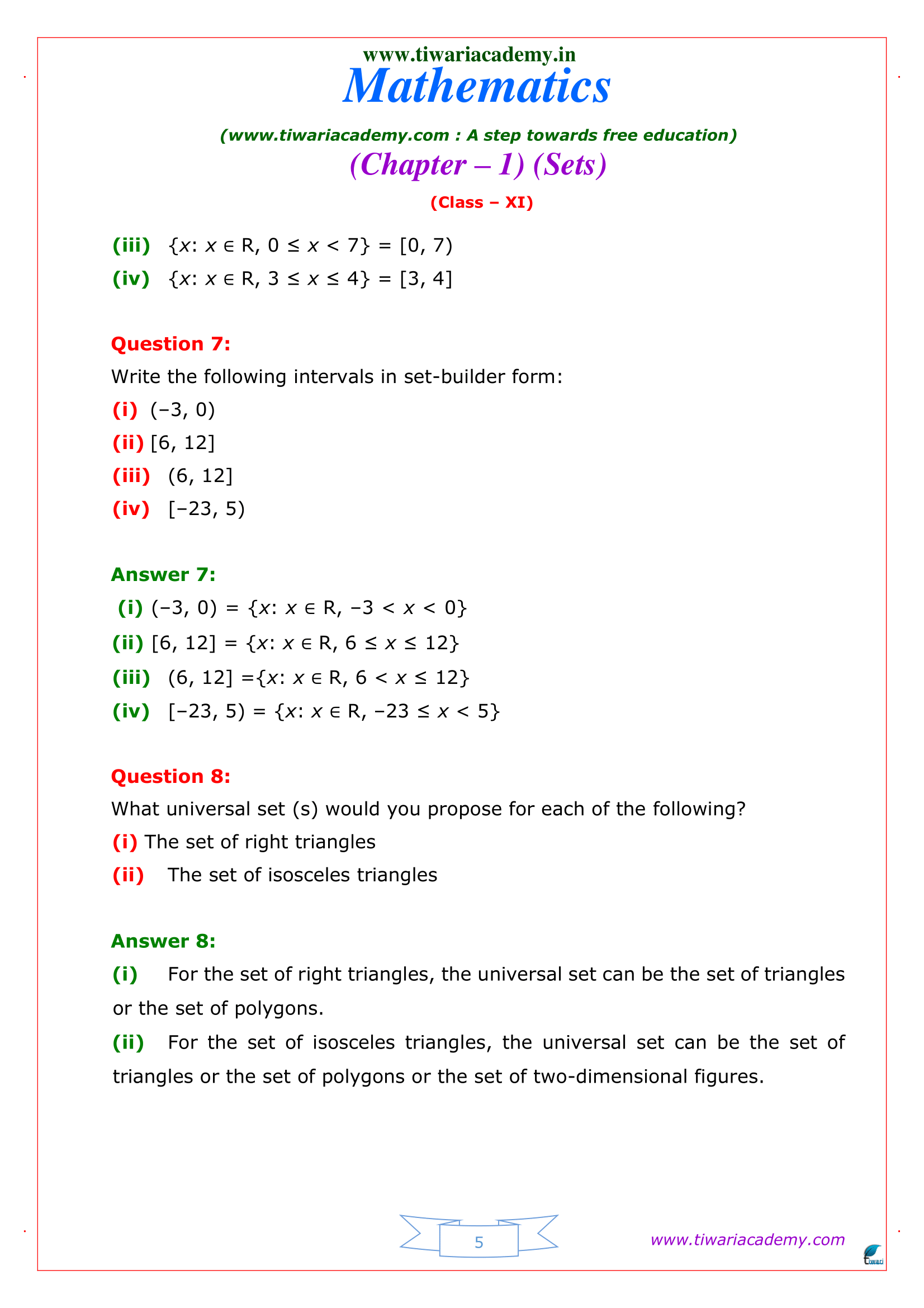 case study class 11 maths sets