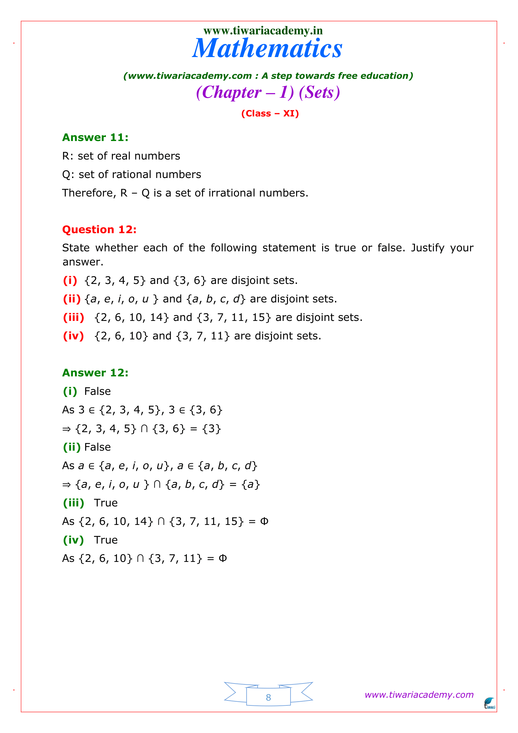11 Maths Exercise 1.4 free download