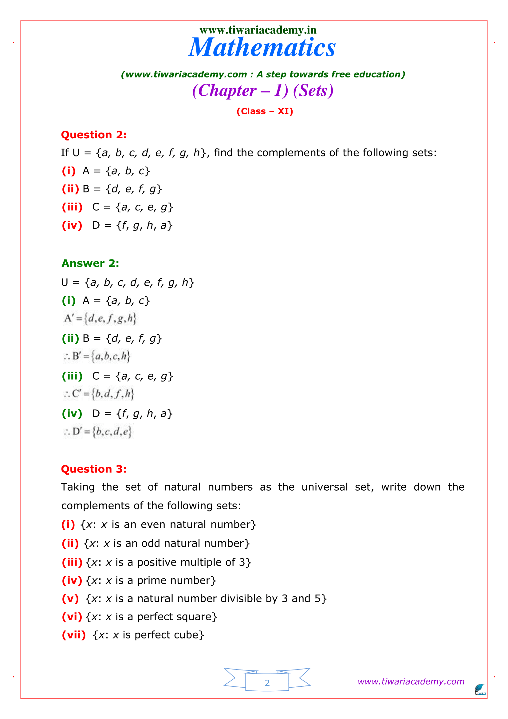 Class 11 Maths Exercise 1.5 Solutions for up board