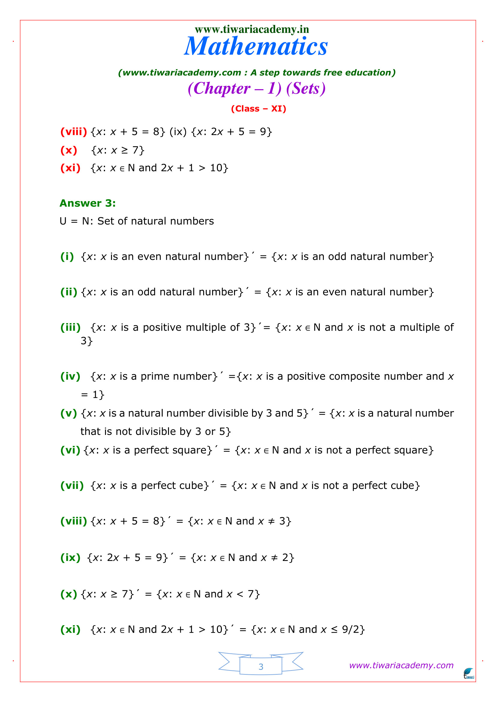 Class 11 Maths Exercise 1.5 Solutions for mp board