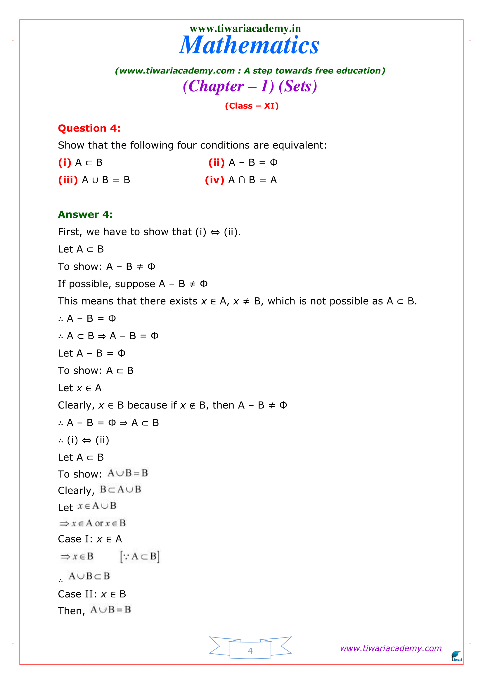 Class 11 Maths Miscellaneous Exercise 1 for mp board