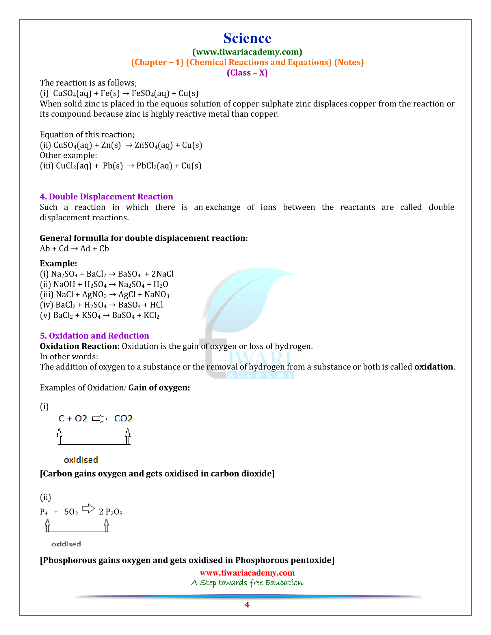 Class 10 Science Chapter 1 Notes 2024-25