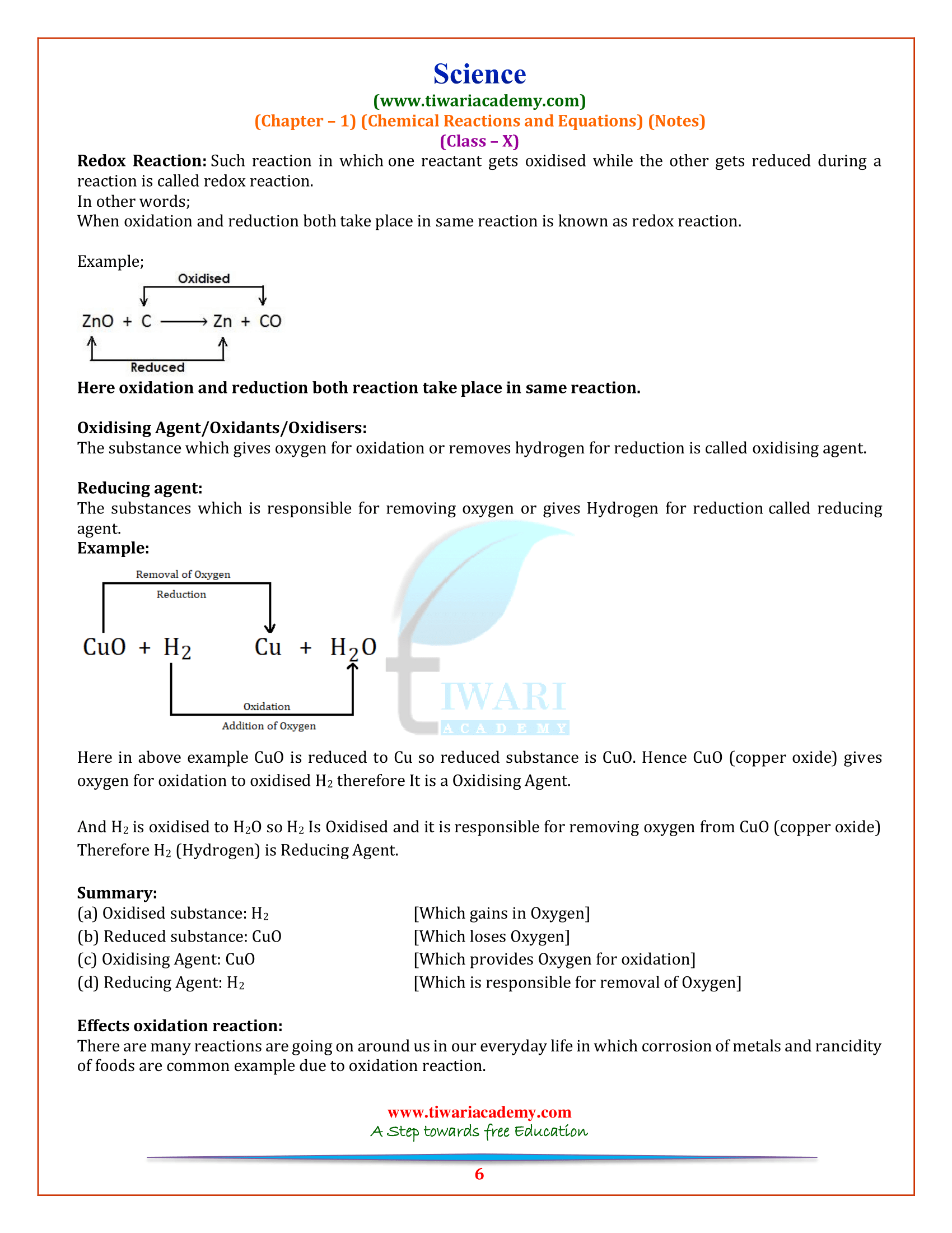 10 Science Chapter 1 Notes in English