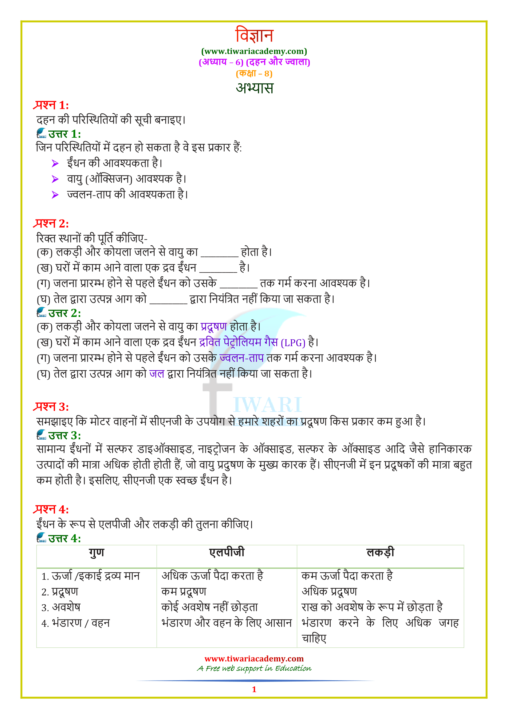 Class 8 Science Chapter 6