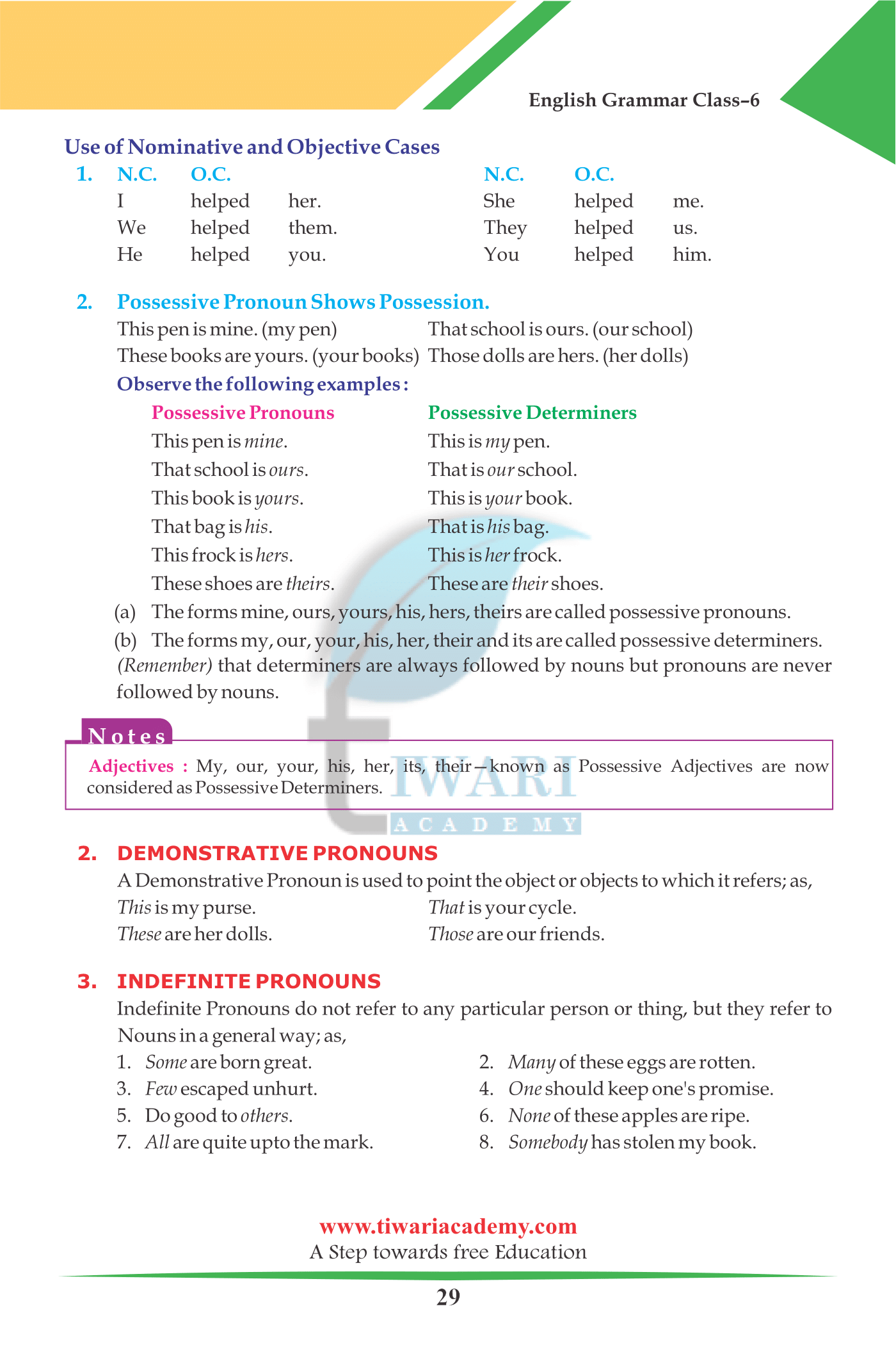 Class 6 English Grammar Chapter 7