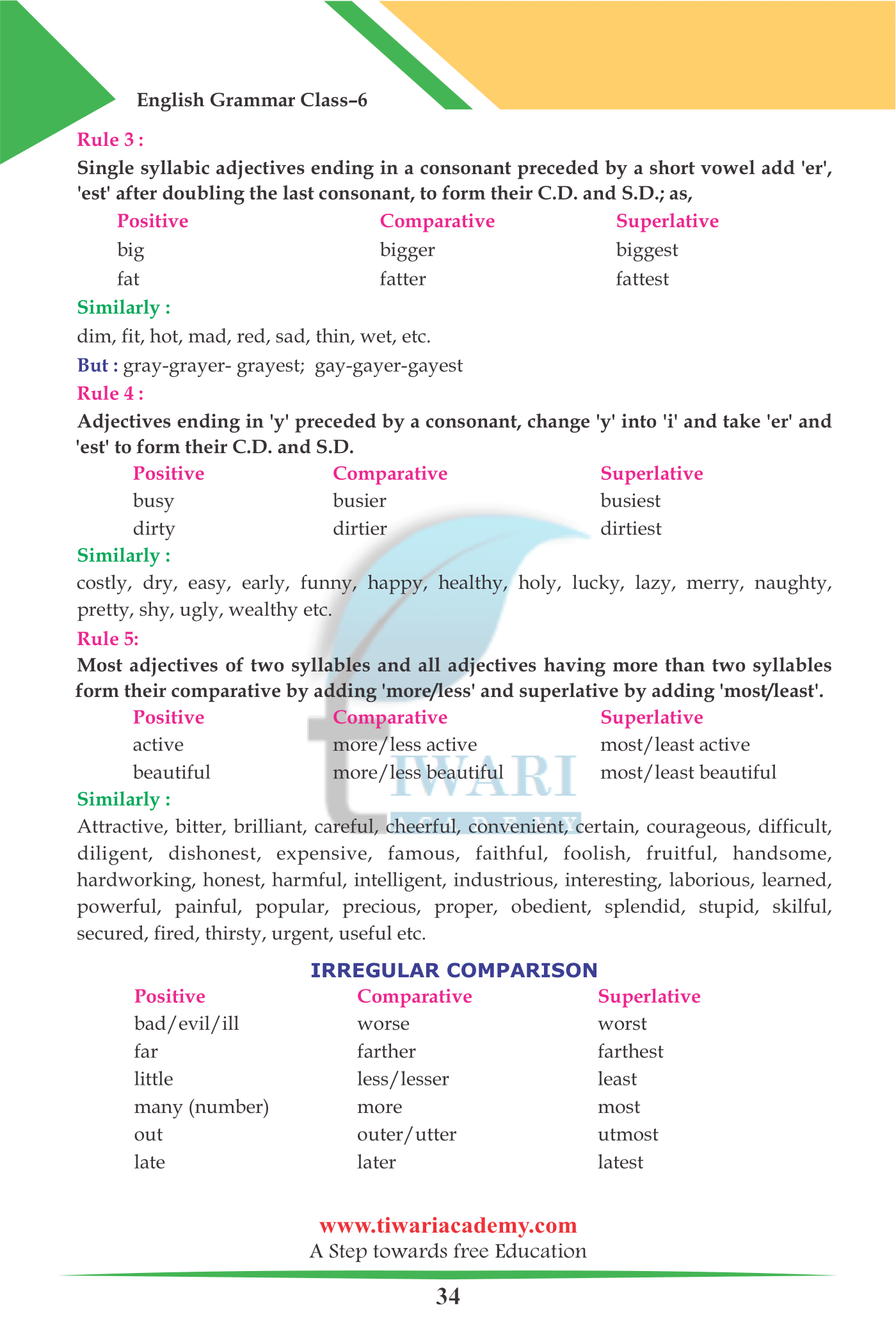 Class 6 English Grammar Chapter 8