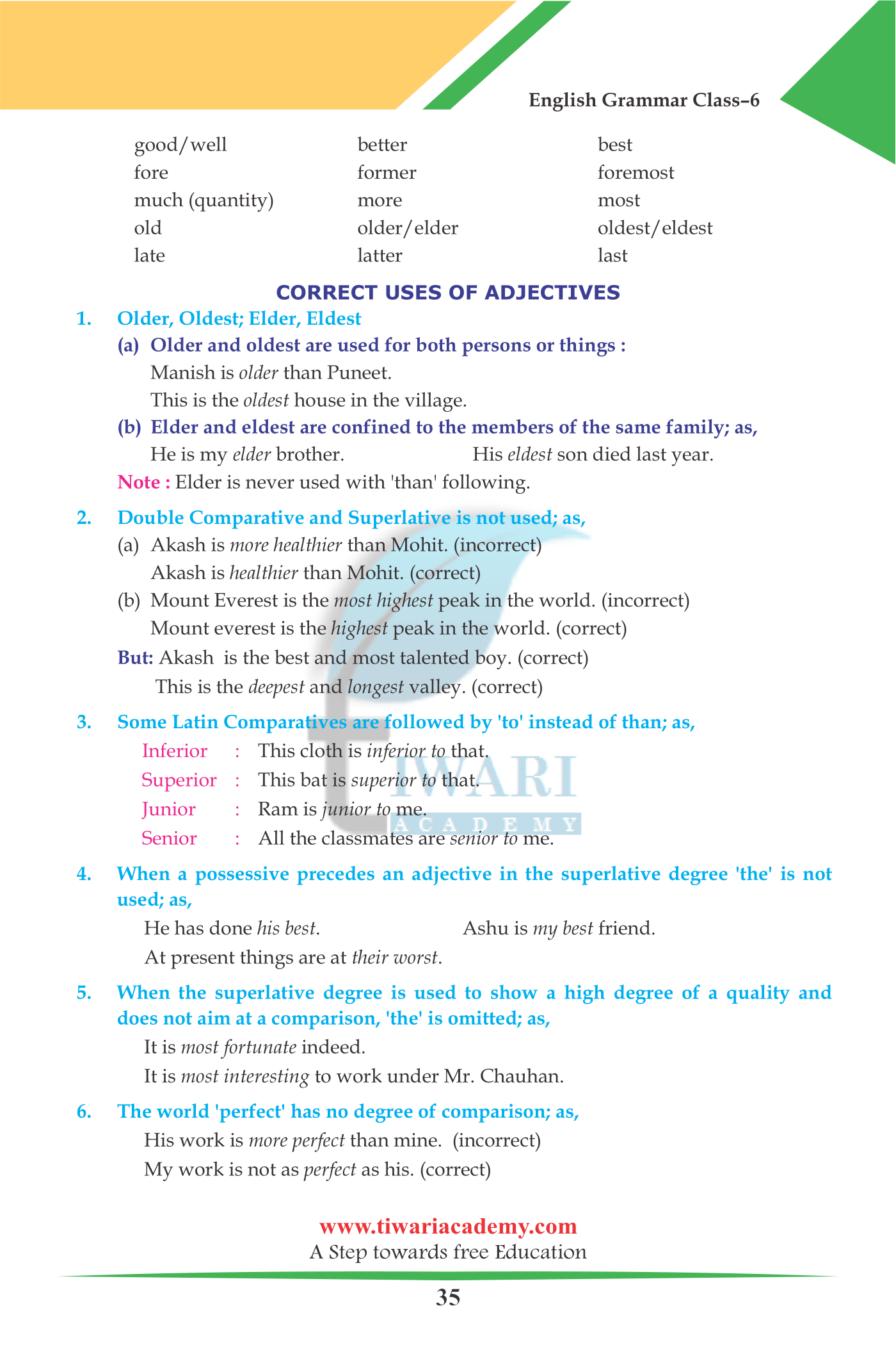 6th English grammar - adjectives and kinds of adjectives