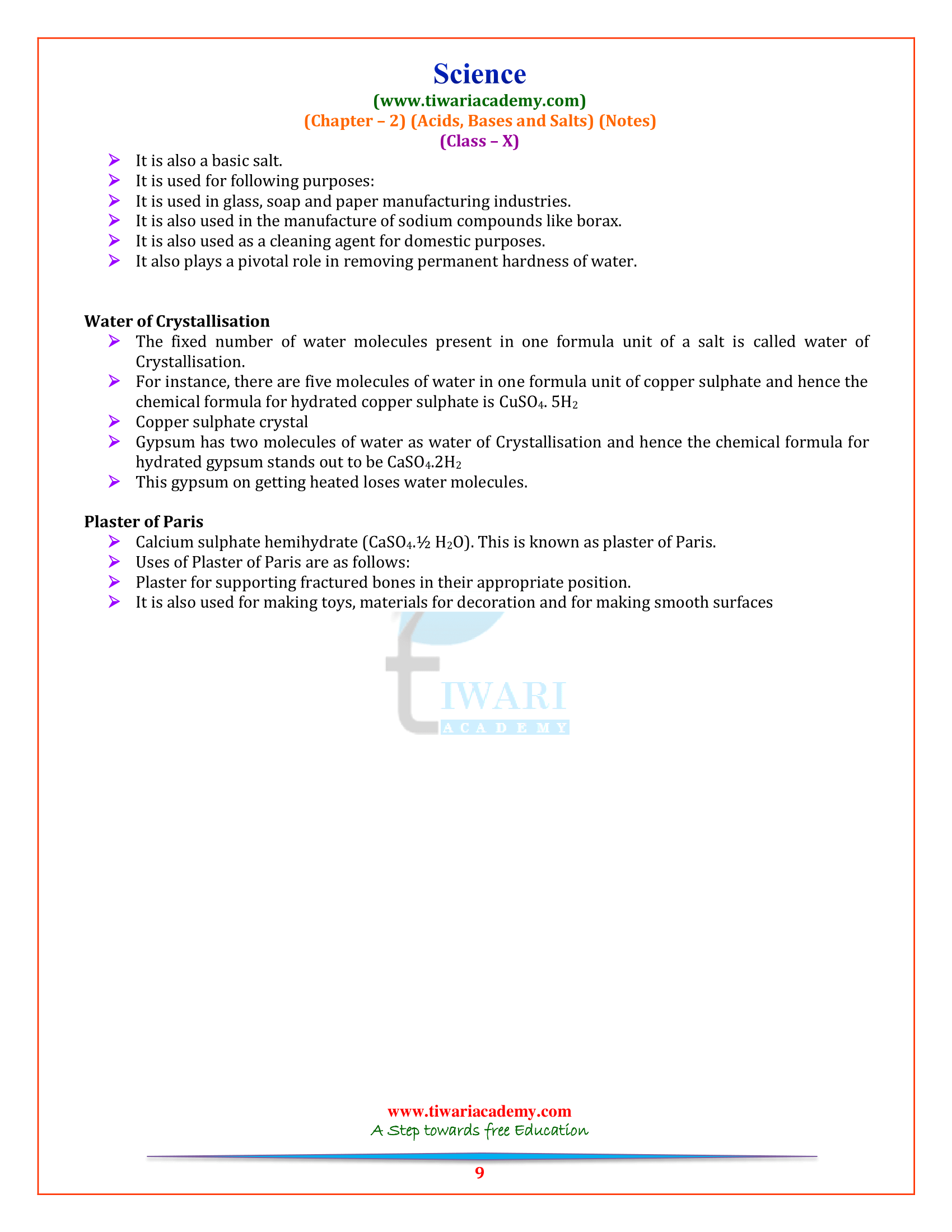 Class 10 Sci. ch. 2 notes