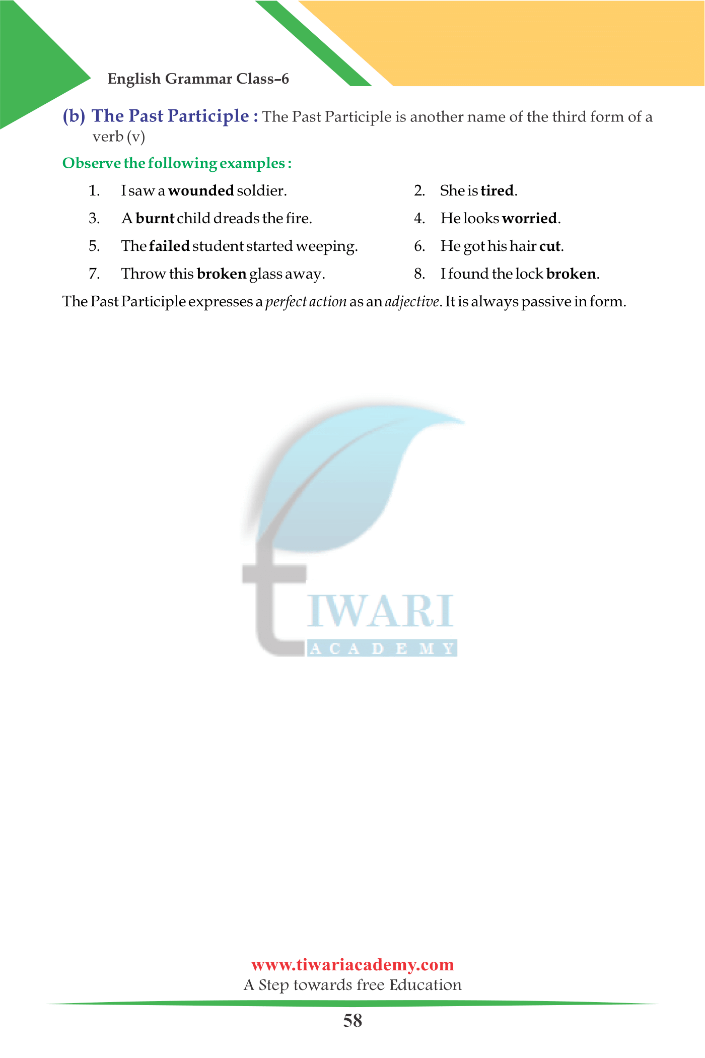 class 6 english grammar chapter 12 verbs finite non finite forms