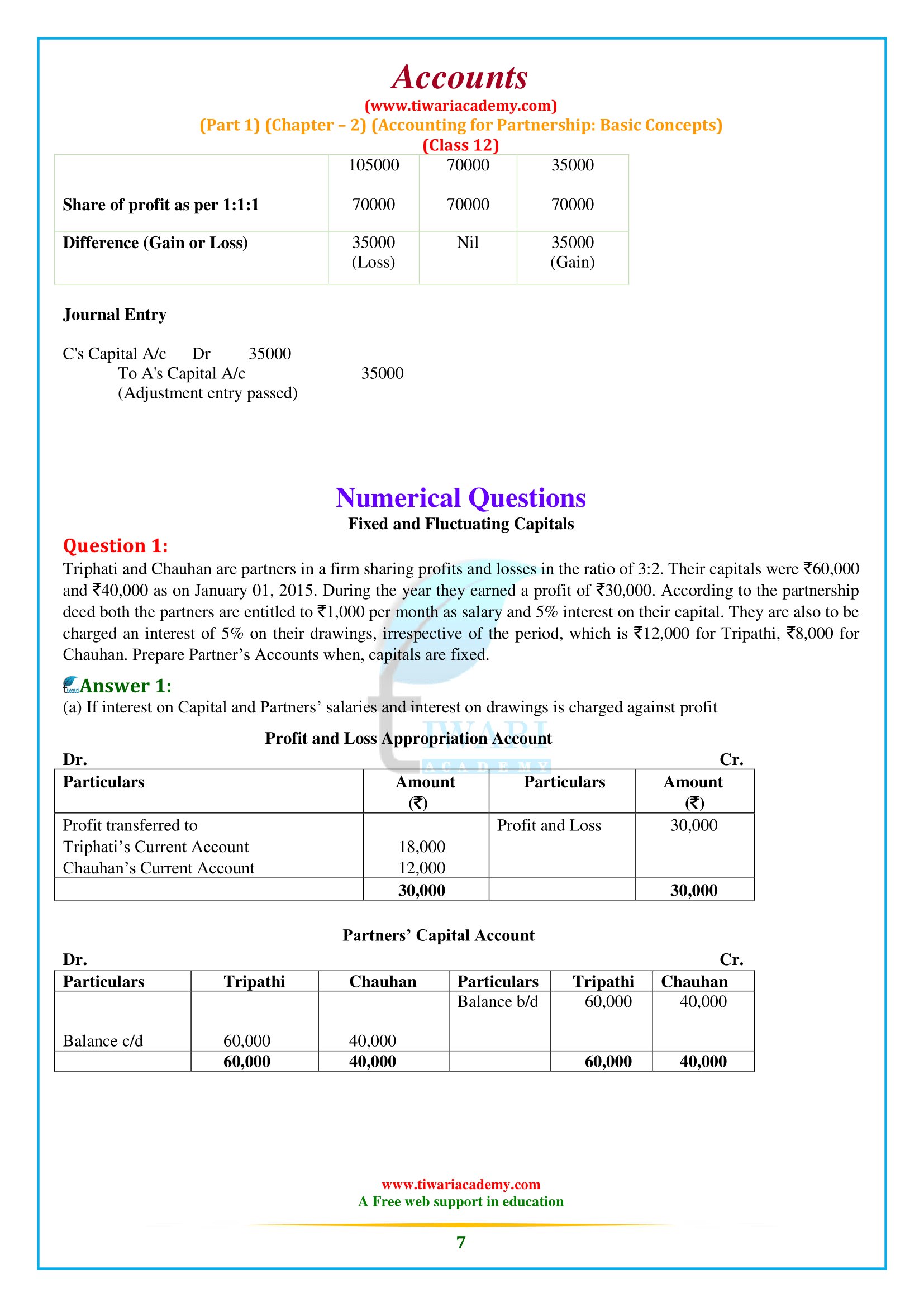 NCERT Solutions for Class 12 Accountancy Chapter 2 for session 2024-25